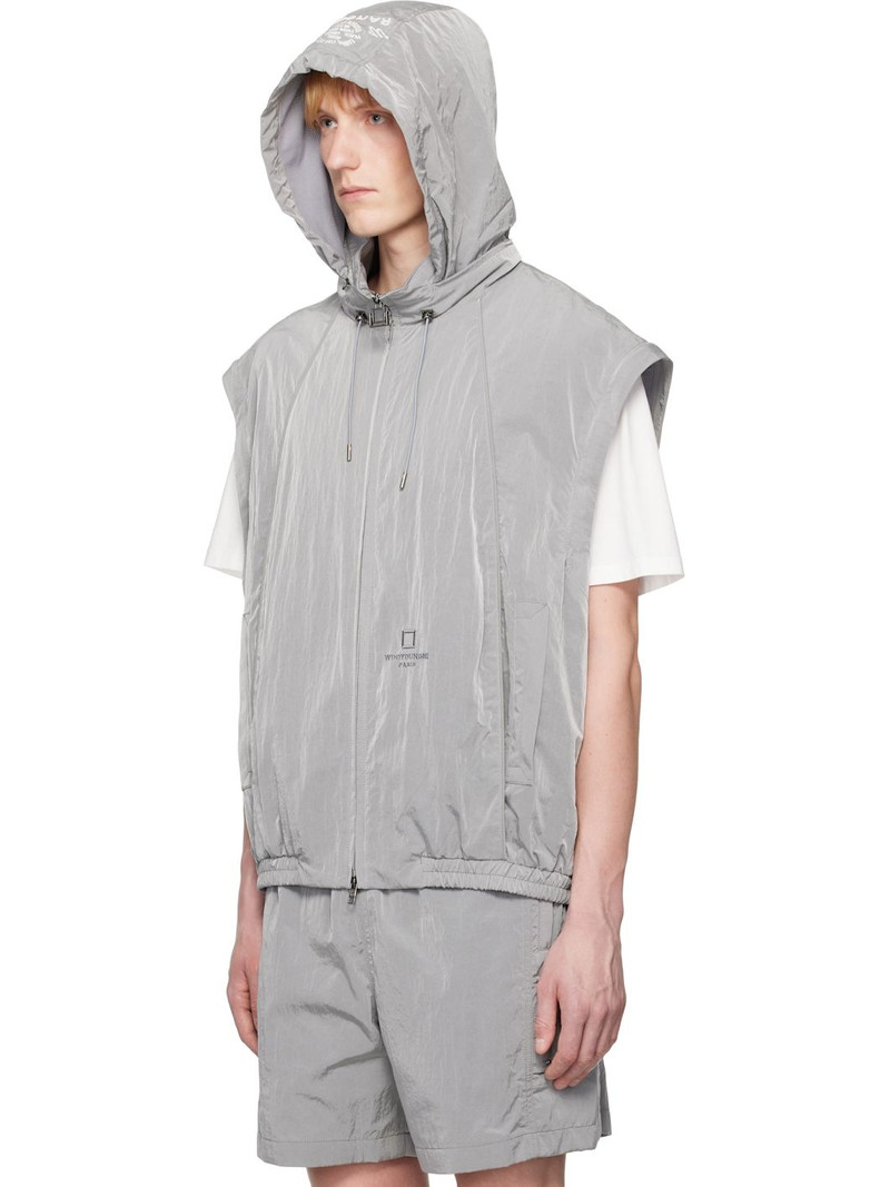 Wooyoungmi Gray Nylon Track Jacket outlook