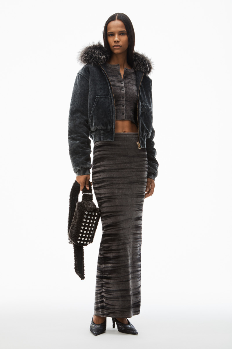 Alexander Wang digital animal-print maxi skirt in chenille outlook