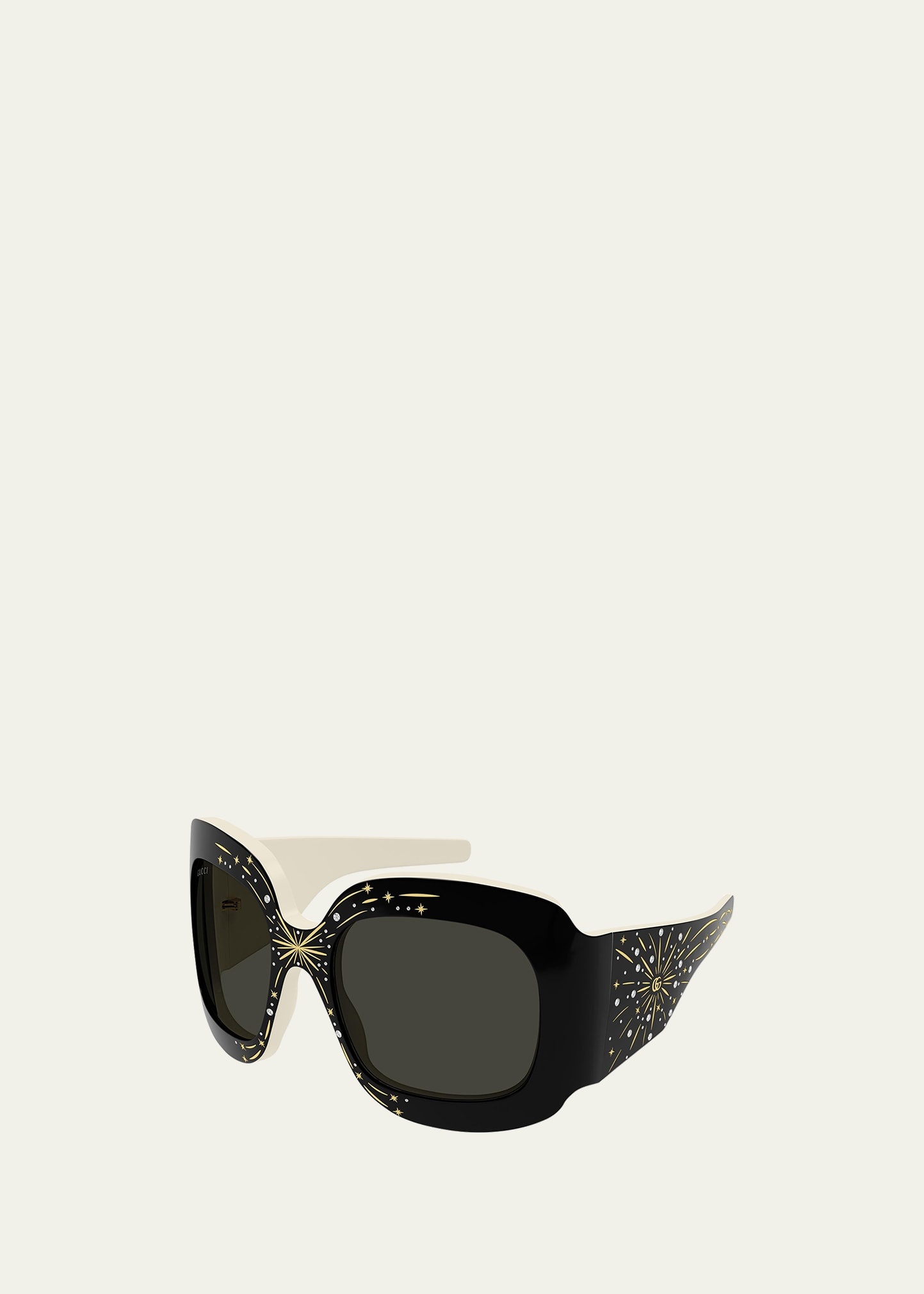 Star Crystal Acetate Wrap Butterfly Sunglasses - 1