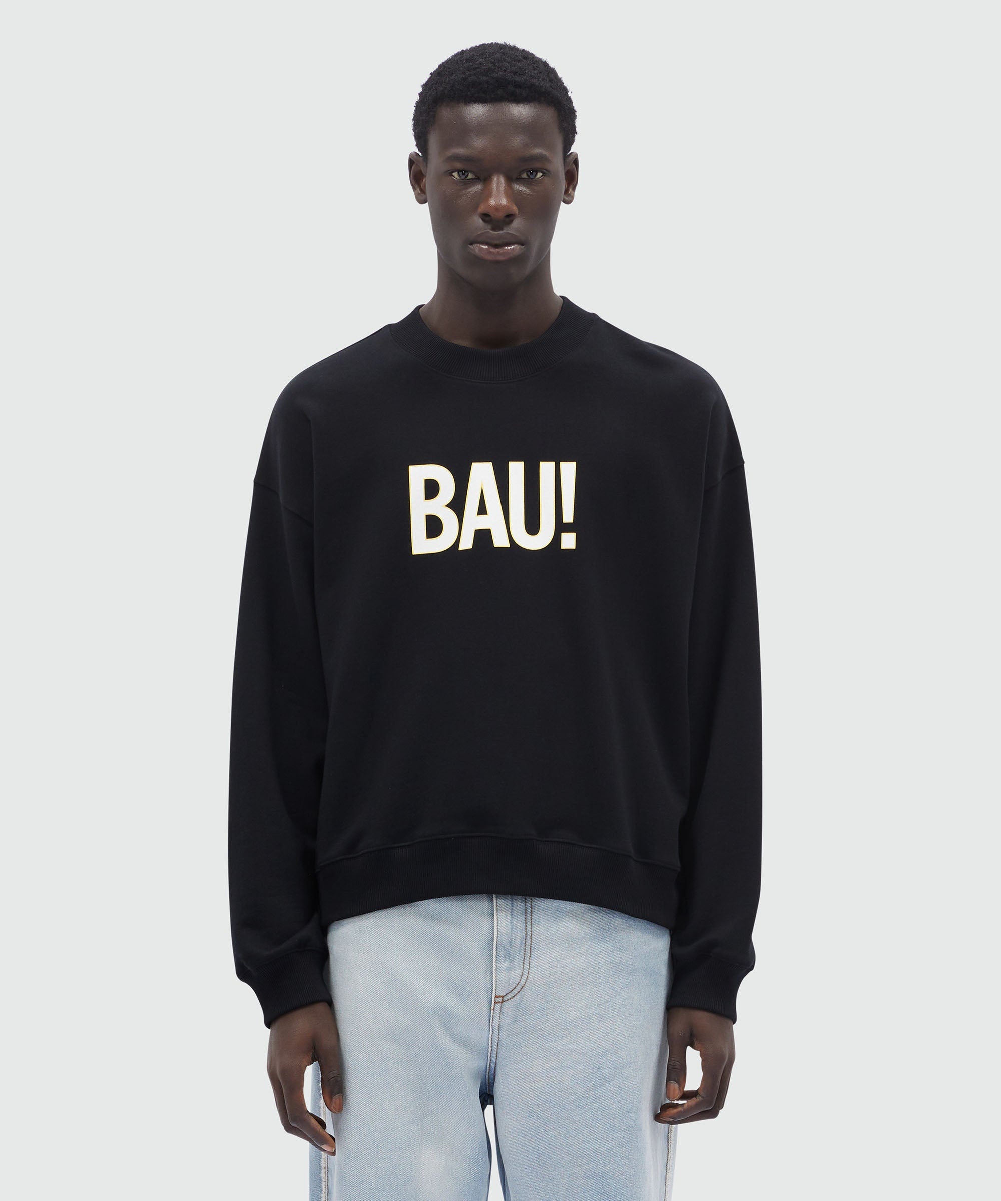 Black organic cotton sweatshirt with "WOW!" quotes - 2