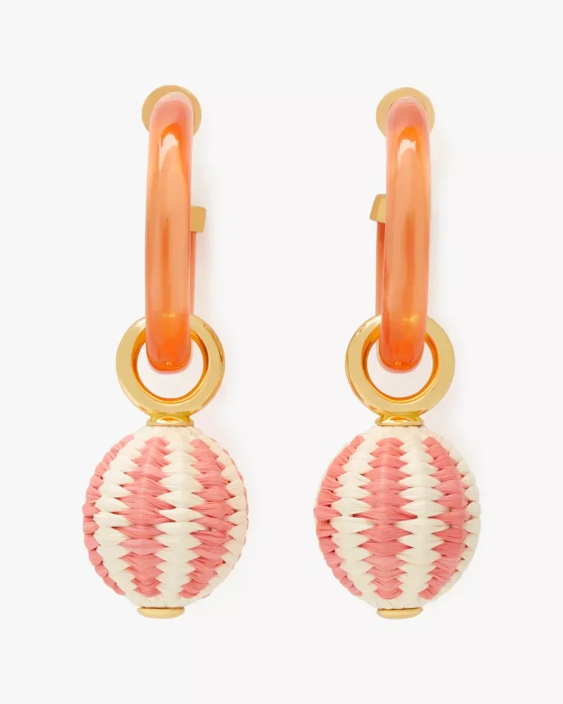 Feeling Bubbly Raffia Charm Hoops - 1
