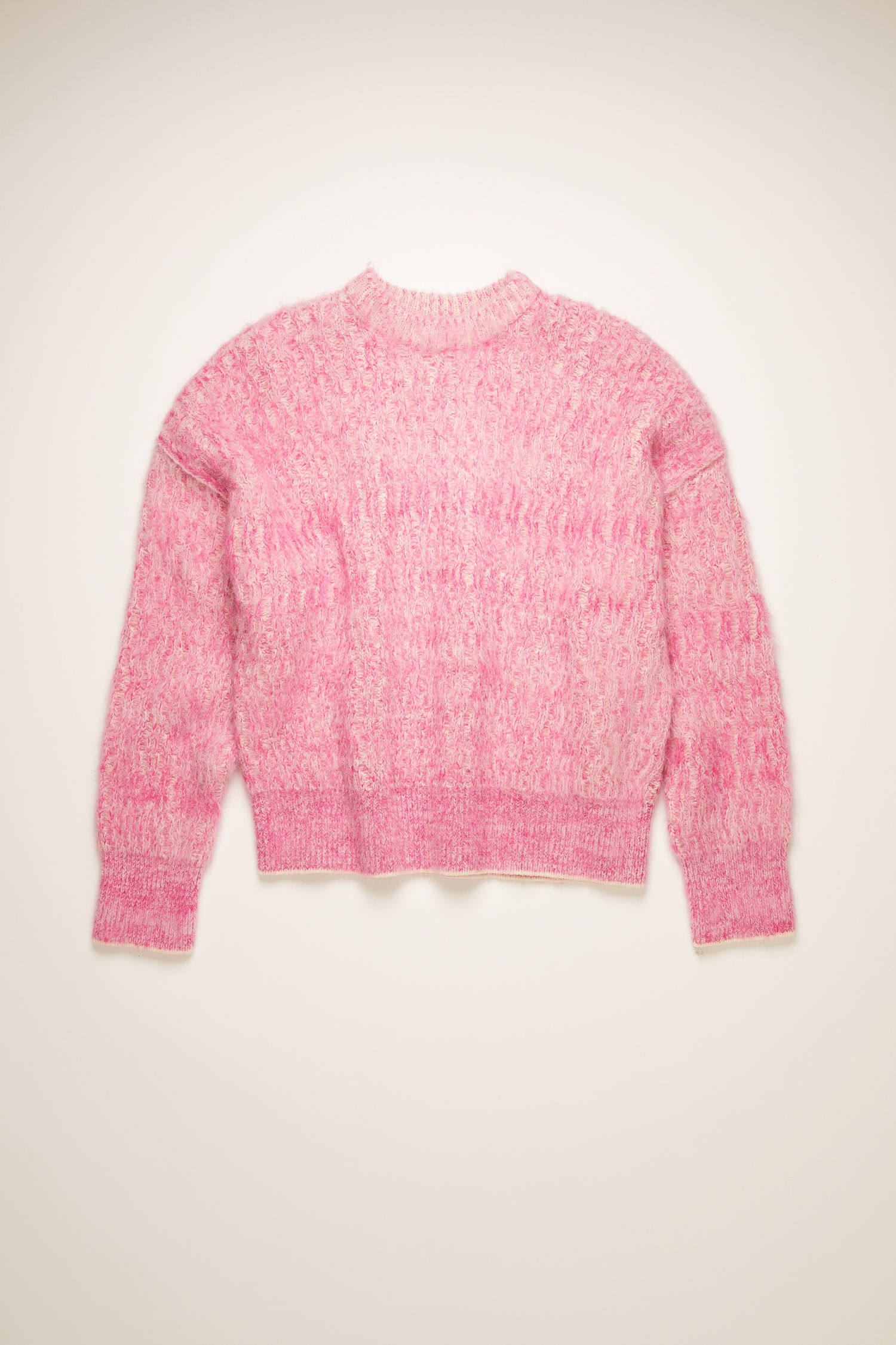 Brushed melange sweater pink/white - 1