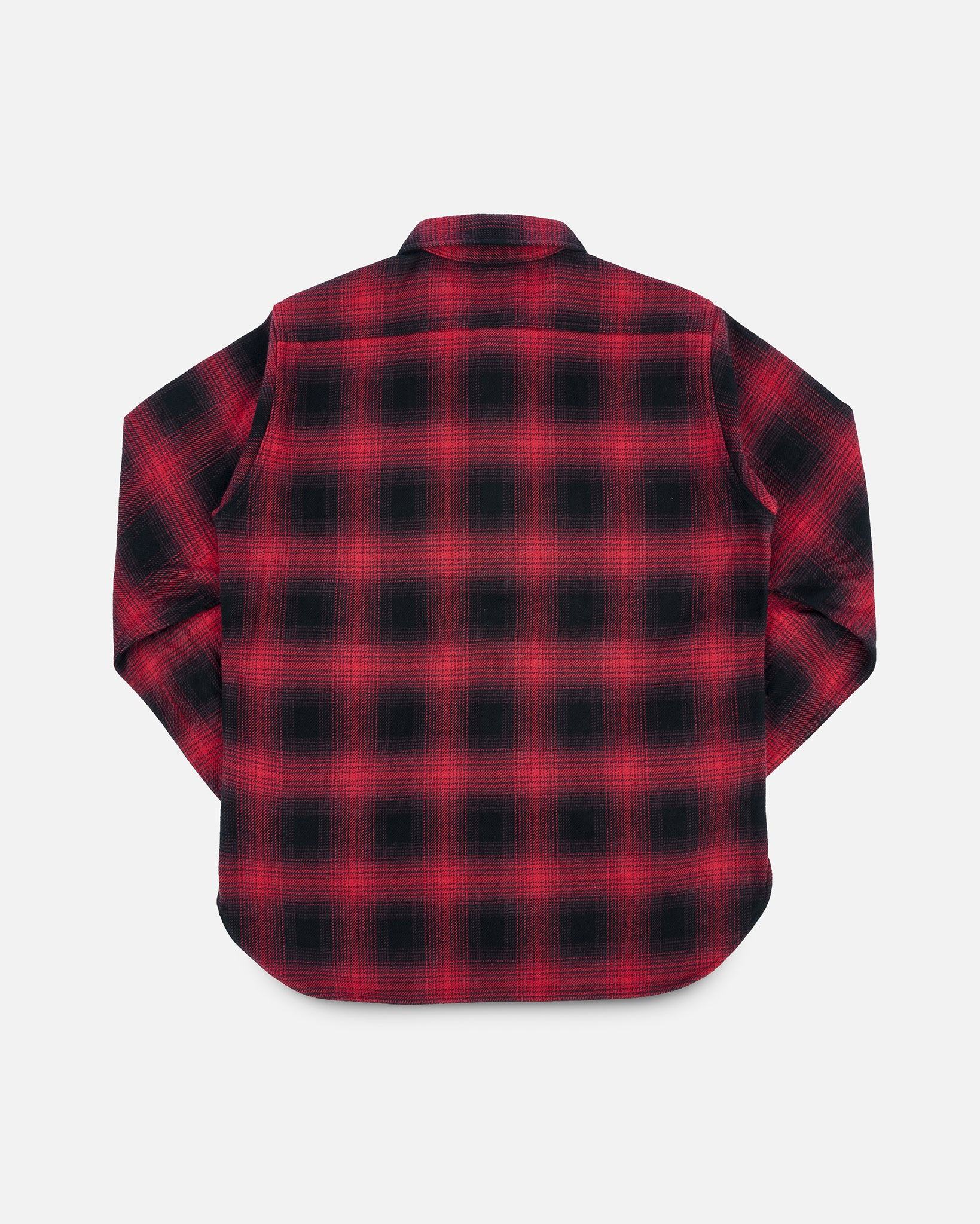 IHSH-265-RED Ultra Heavy Flannel Ombré Check Work Shirt - Red/Black - 4
