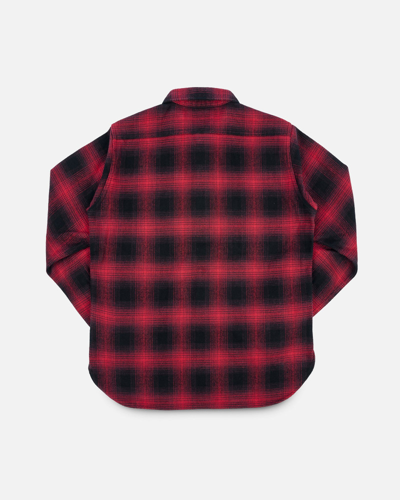 ULTRA HEAVY FLANNEL OMBRÉ CHECK WORK SHIRT - RED/BLACK 4
