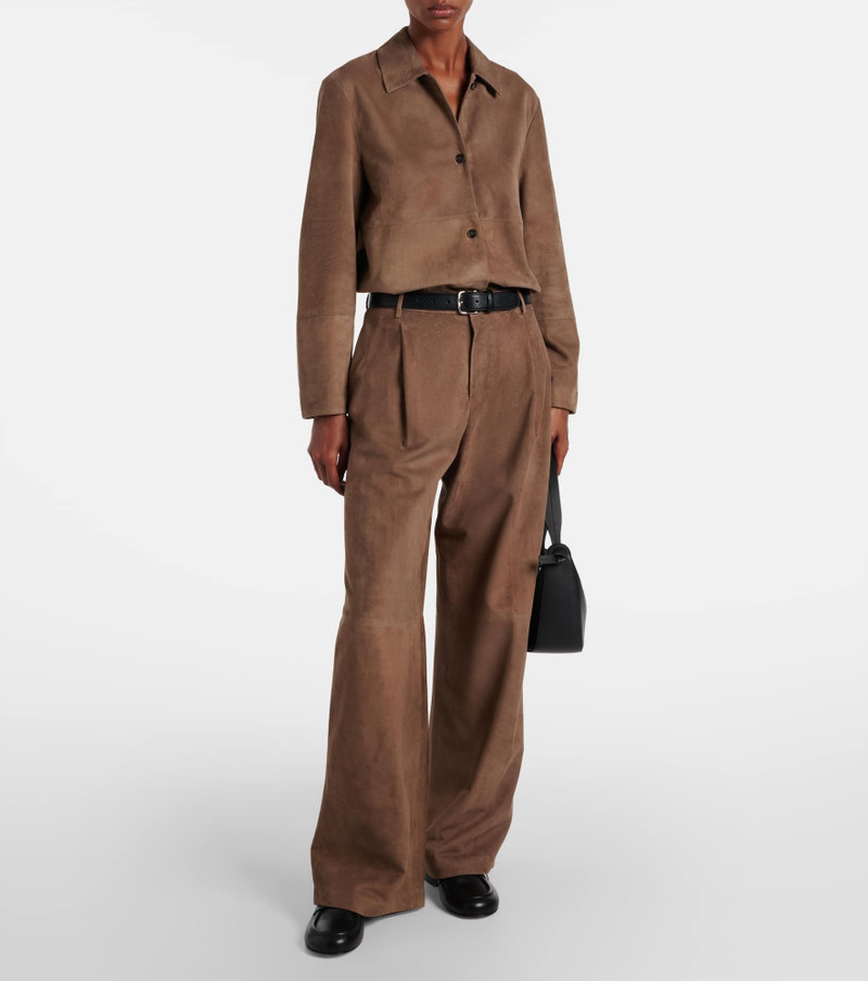 'S Max Mara Brando high-rise suede wide-leg pants outlook