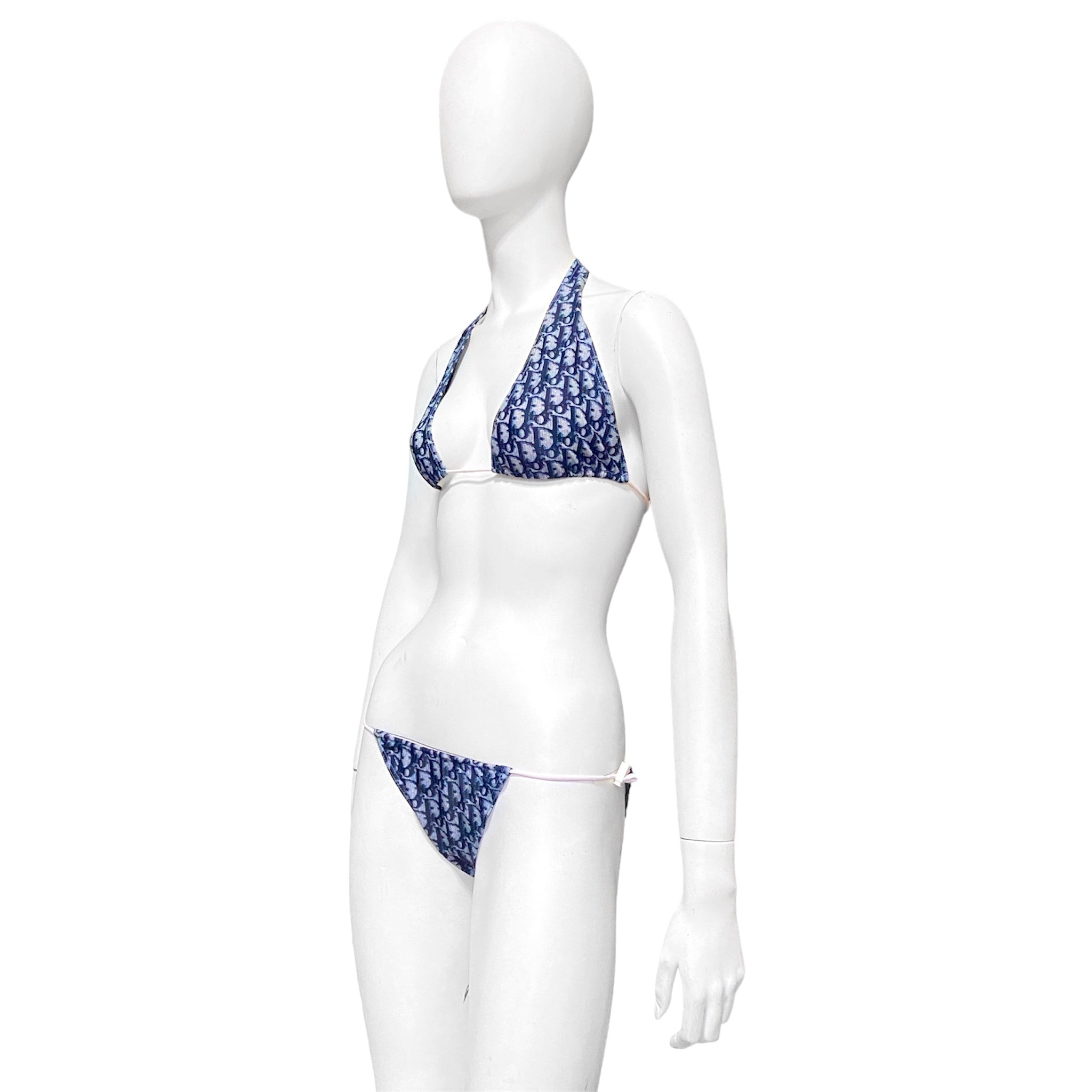 NEW Dior Galliano Spring 2002 blue oblique monogram bikini swimsuit - 5