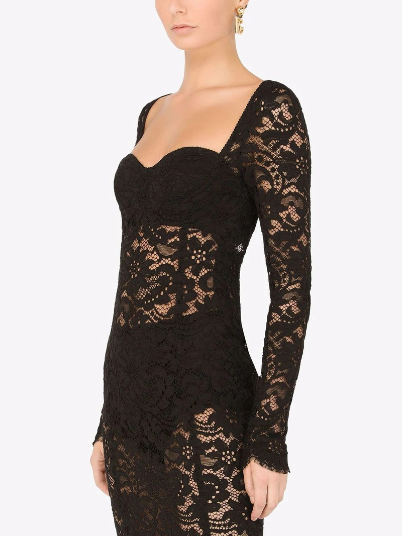 semi-sheer lace midi dress 5