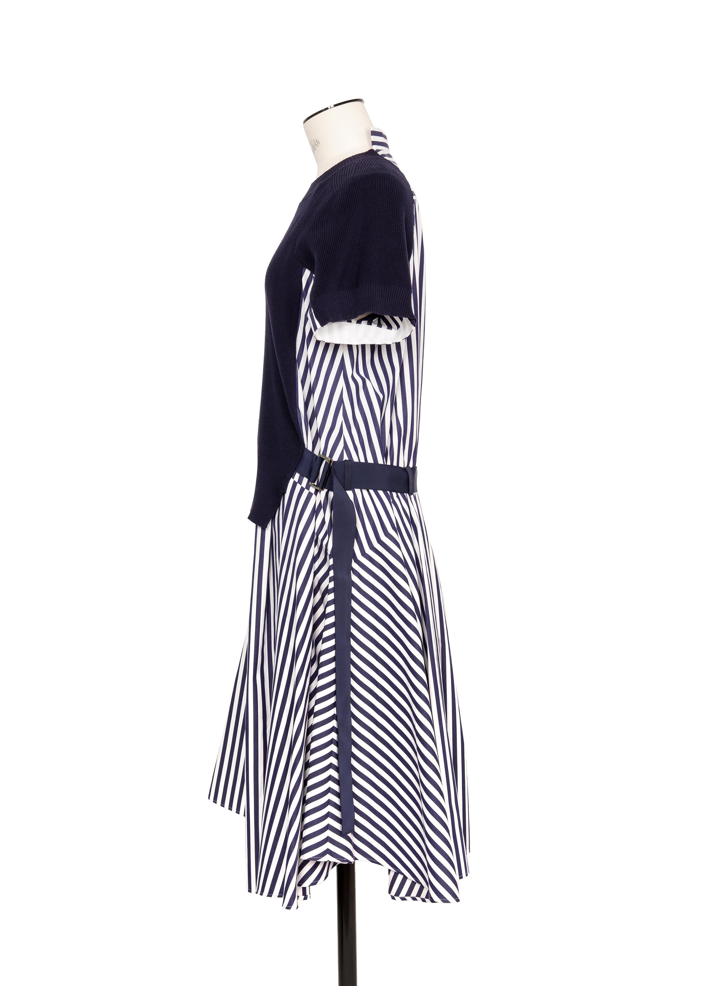Cotton Knit x Cotton Poplin Dress - 3