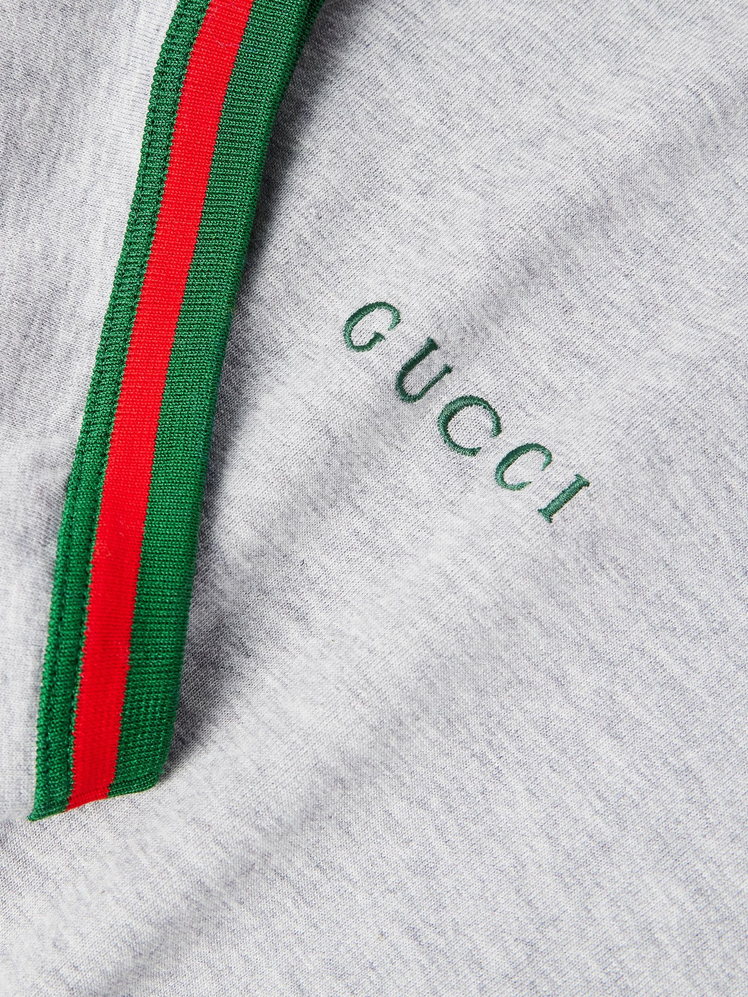 Logo-Embroidered Cotton-Jersey T-Shirt Gray - 5