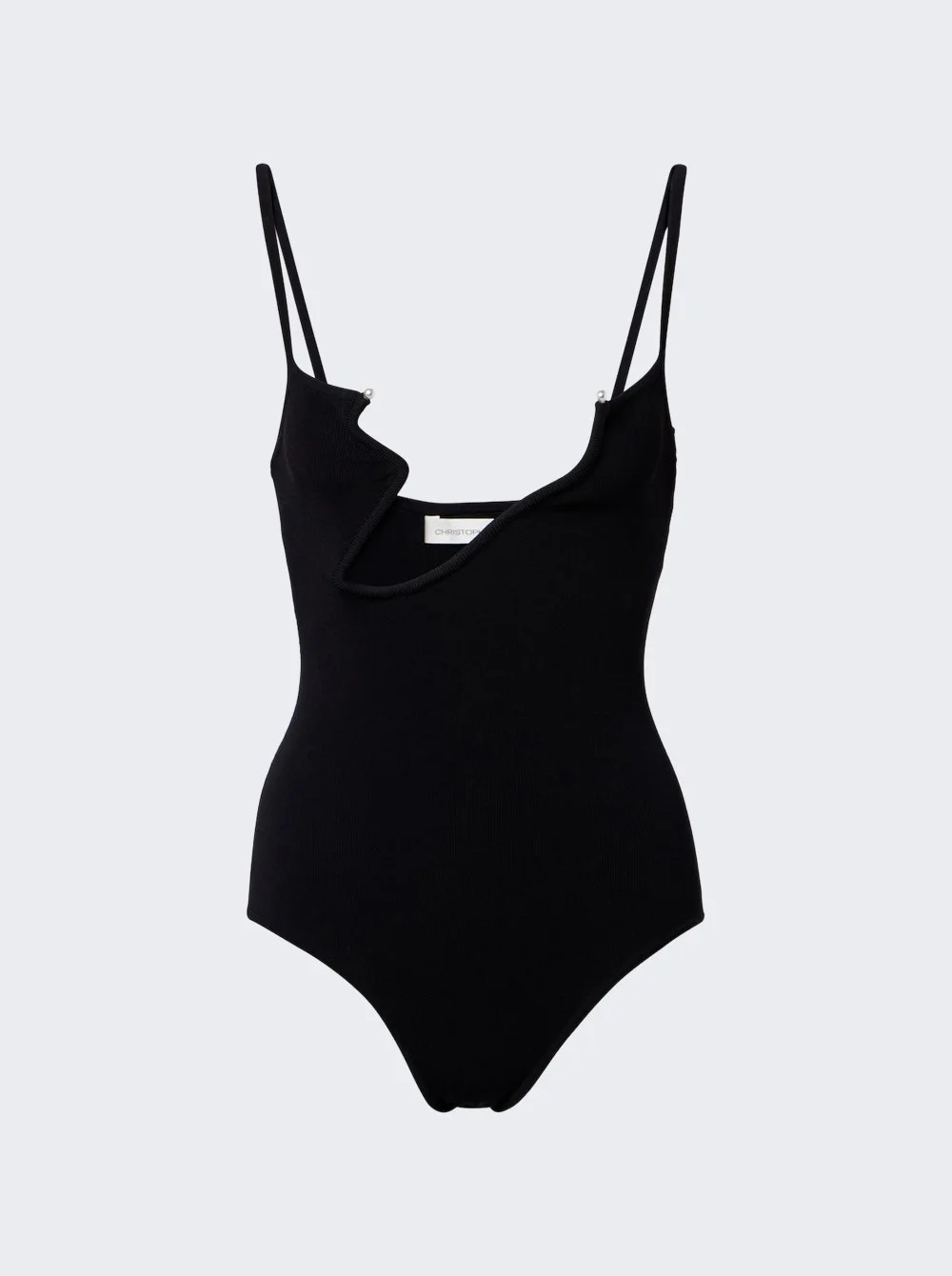 Odessa Arced Knitted Bodysuit Black - 1