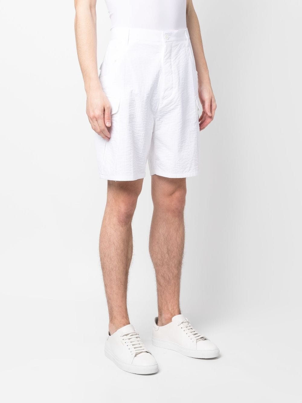 seersucker cargo shorts - 3