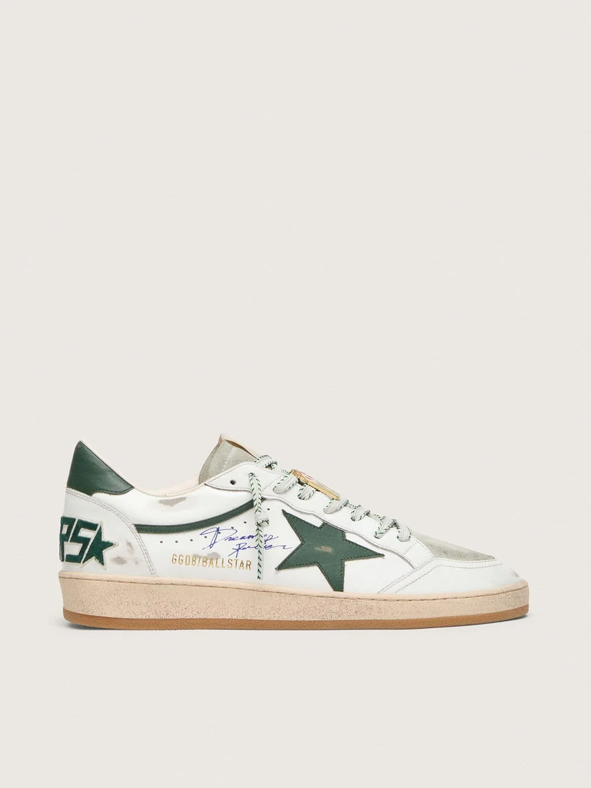 Men’s Ball Star LTD in white leather with green star and Skins - 1