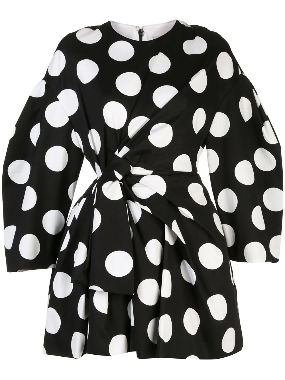 polka dot bow detail dress - 1
