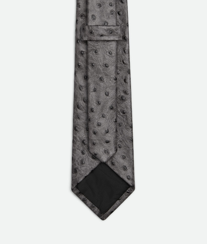 Ostrich-Effect Leather Tie 3
