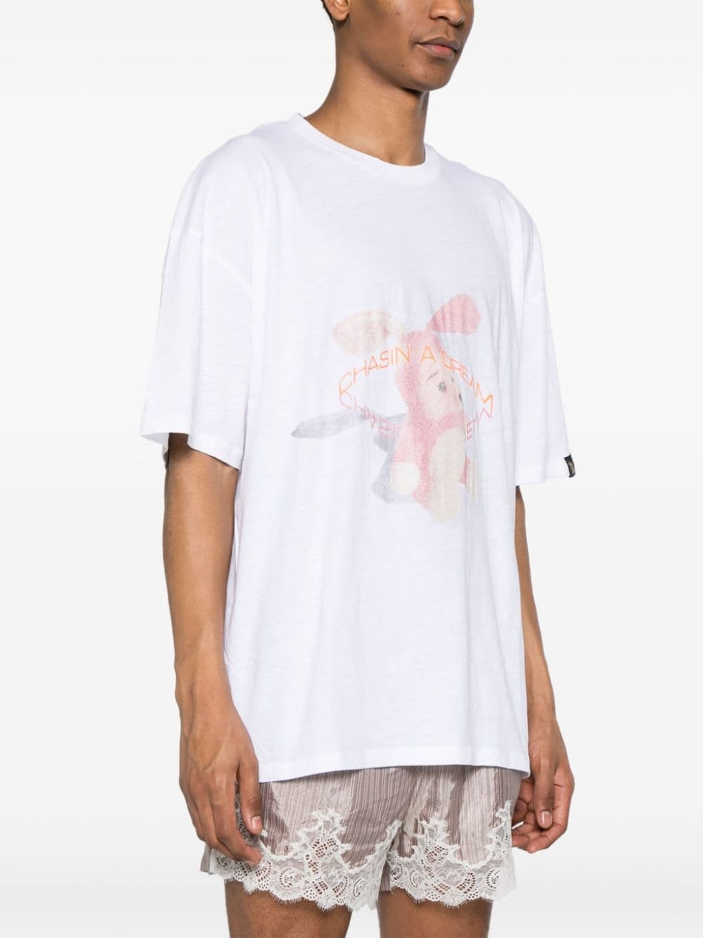 bunny-print cotton T-shirt - 4