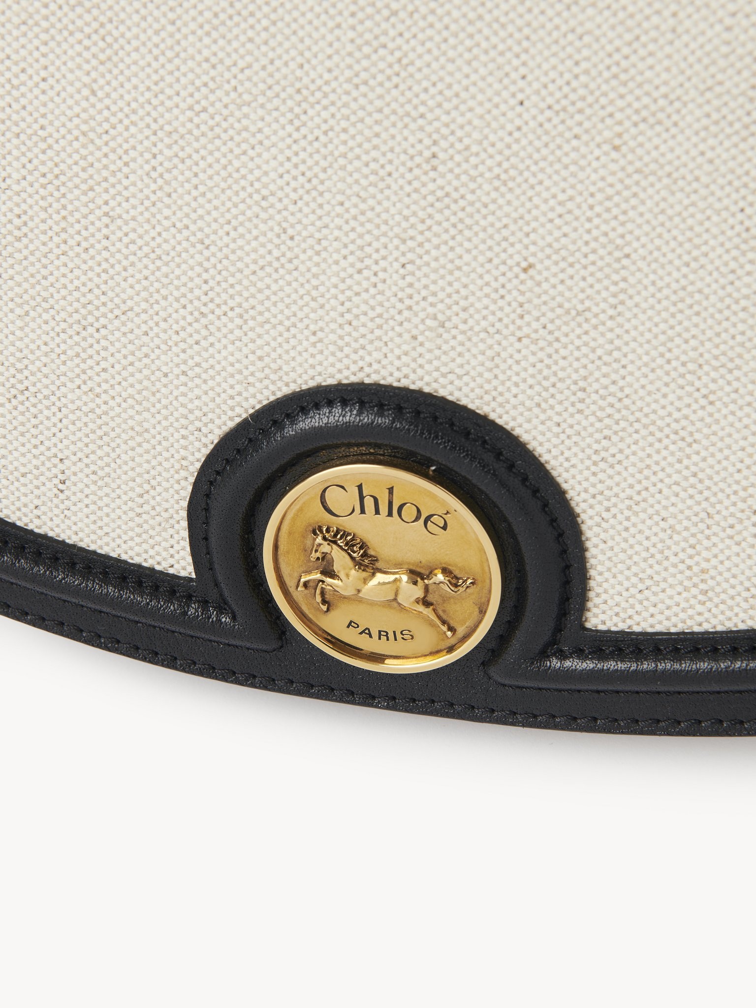 HORSE MEDAL SADDLE BAG IN CANVAS & GRAINED LEATHER - 6