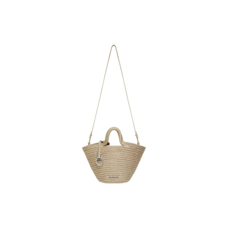Women's Ibiza Small Basket With Strap in Beige 6