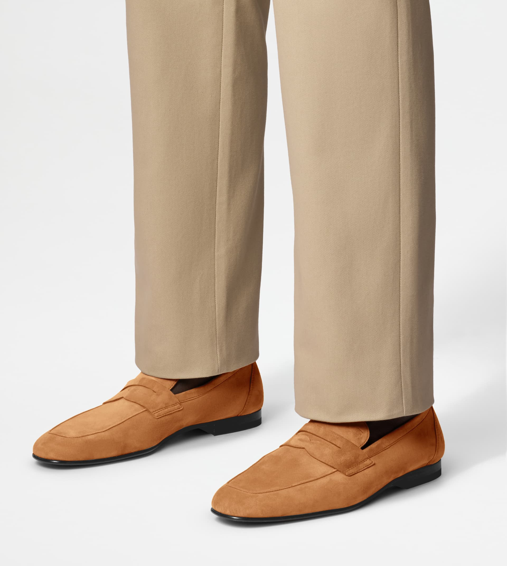 LOAFERS IN SUEDE - BROWN - 6