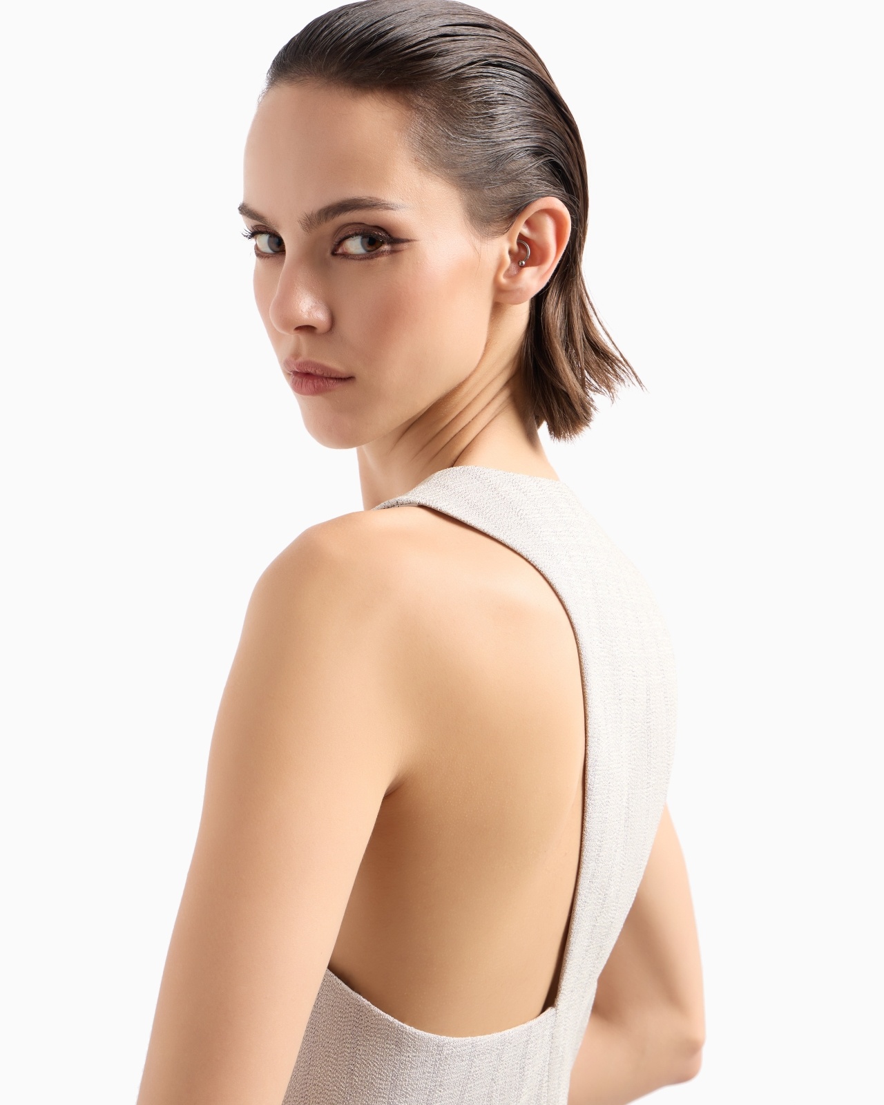 SINGLE-BREASTED WAISTCOAT IN ARMURE VISCOSE CRÊPE - 5