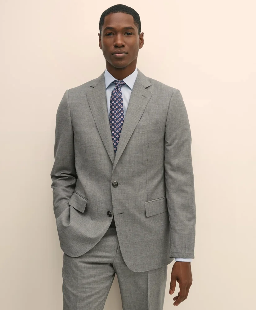 Classic Fit Wool Mini Houndstooth 1818 Suit - 1