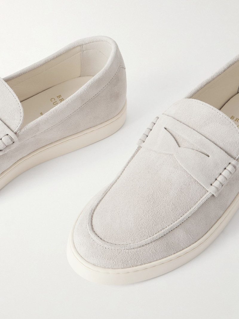 Suede Penny Loafers Light gray 5