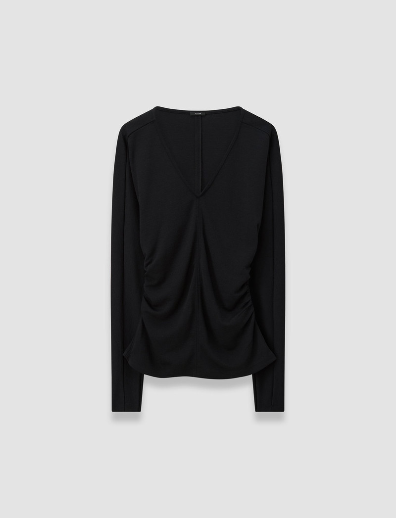 Wool Jersey V Neck Top 1