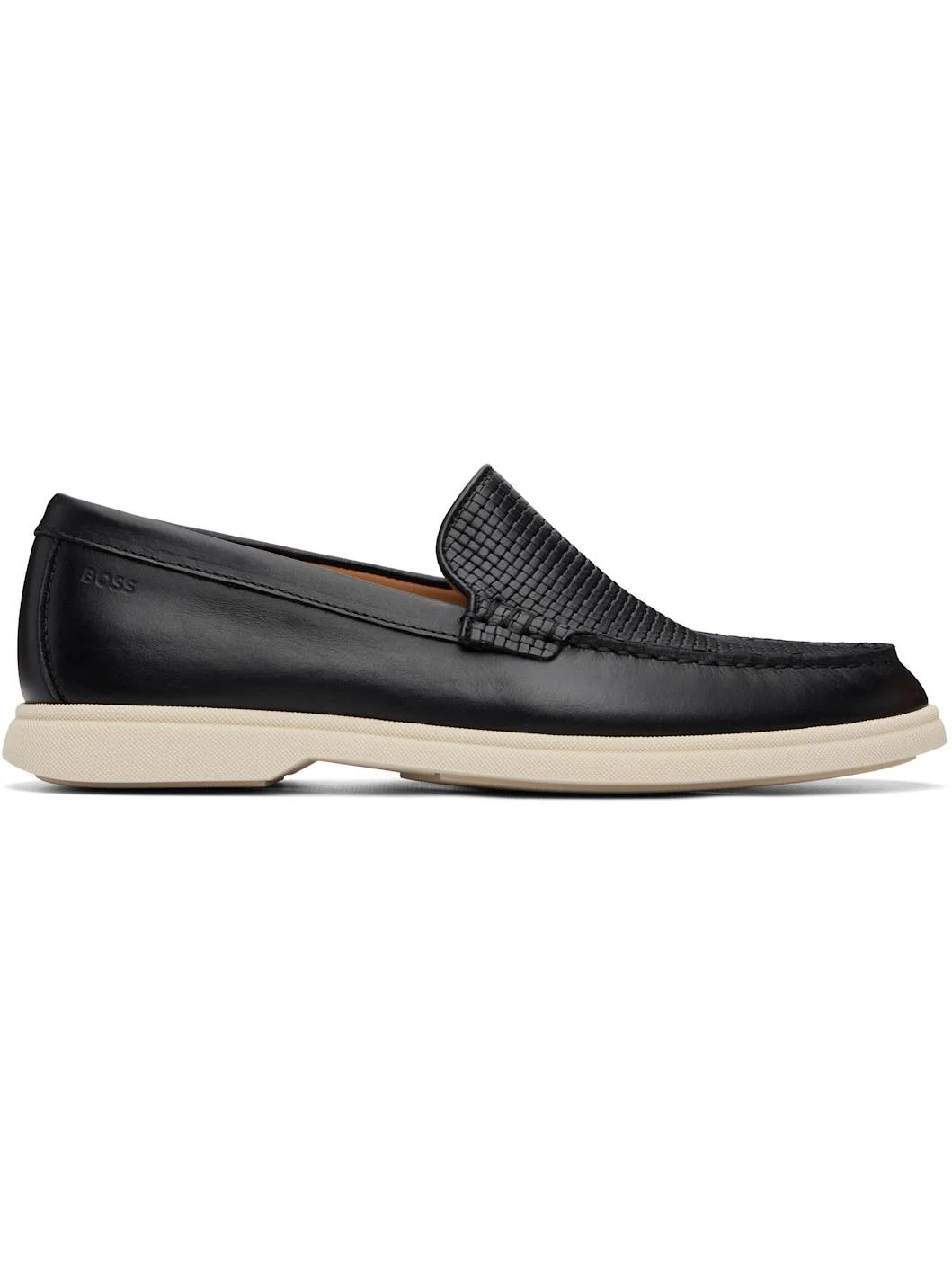 Black Embossed-Logo Loafers - 1