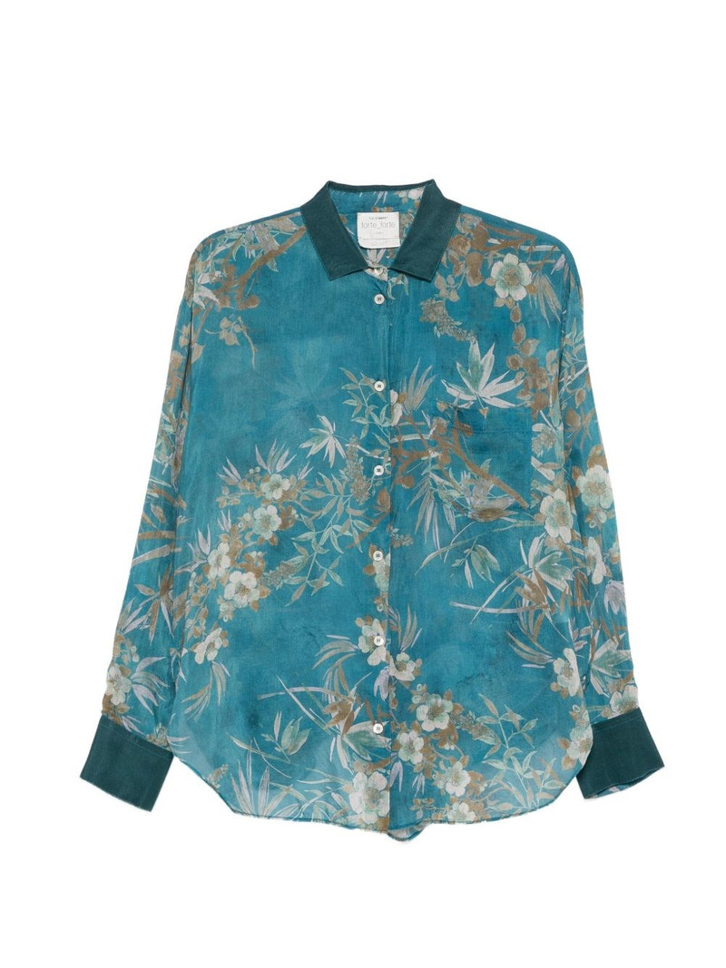 Cotton and silk printed shirt 1