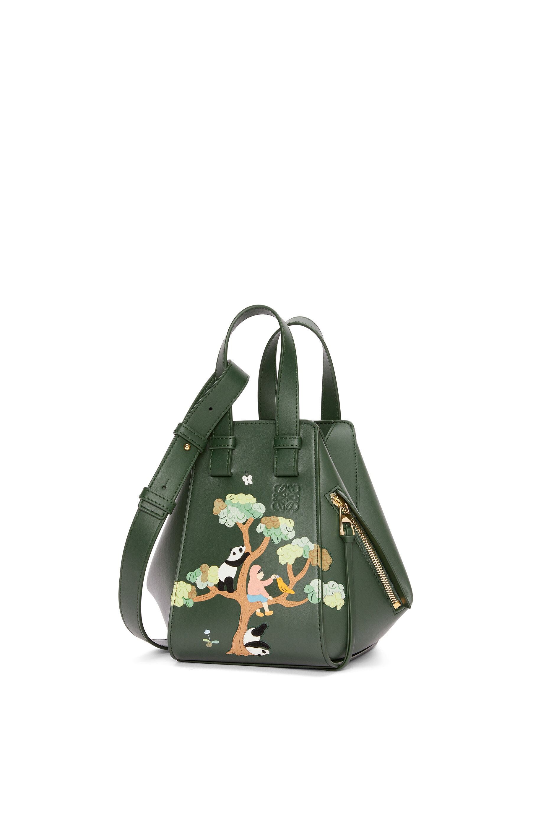 Panda compact Hammock bag in satin calfskin - 1