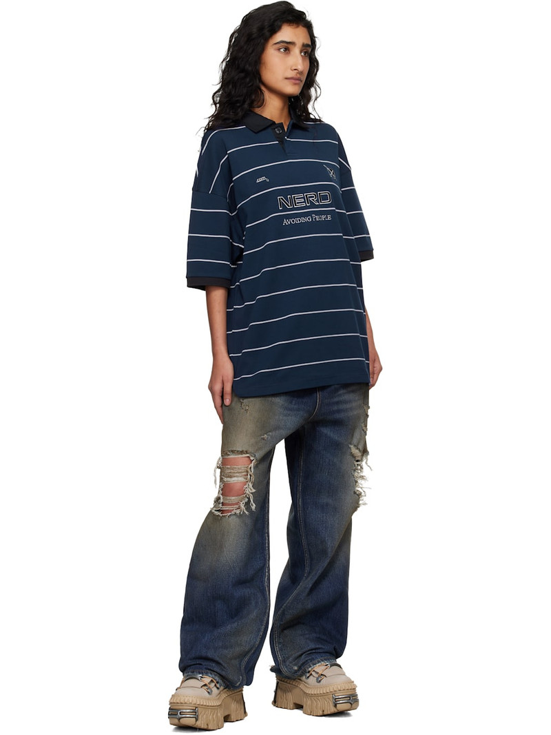 VETEMENTS Navy 'Nerd' Football Polo outlook