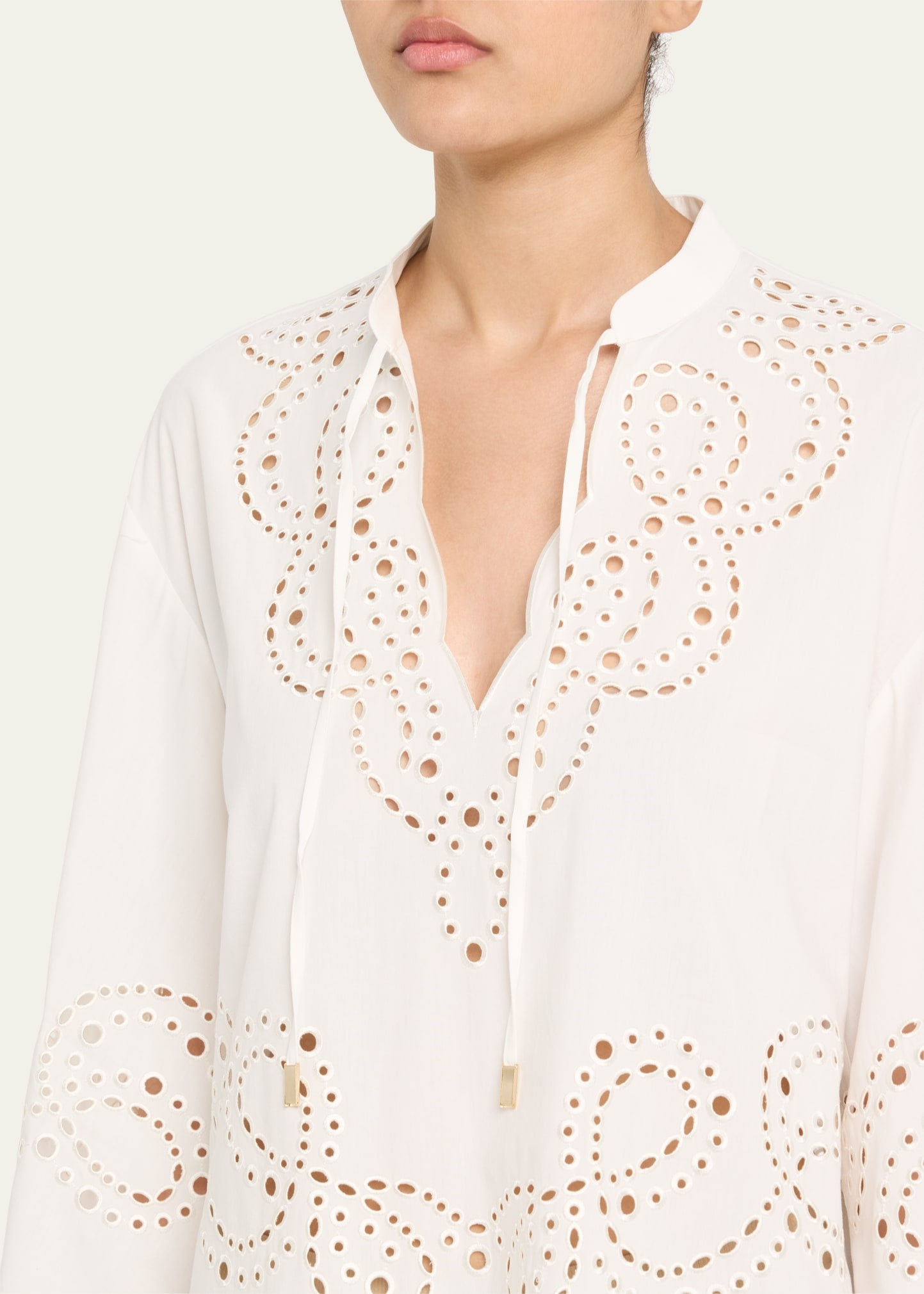 Sarina Embroidered Long-Sleeve Mini Dress - 5