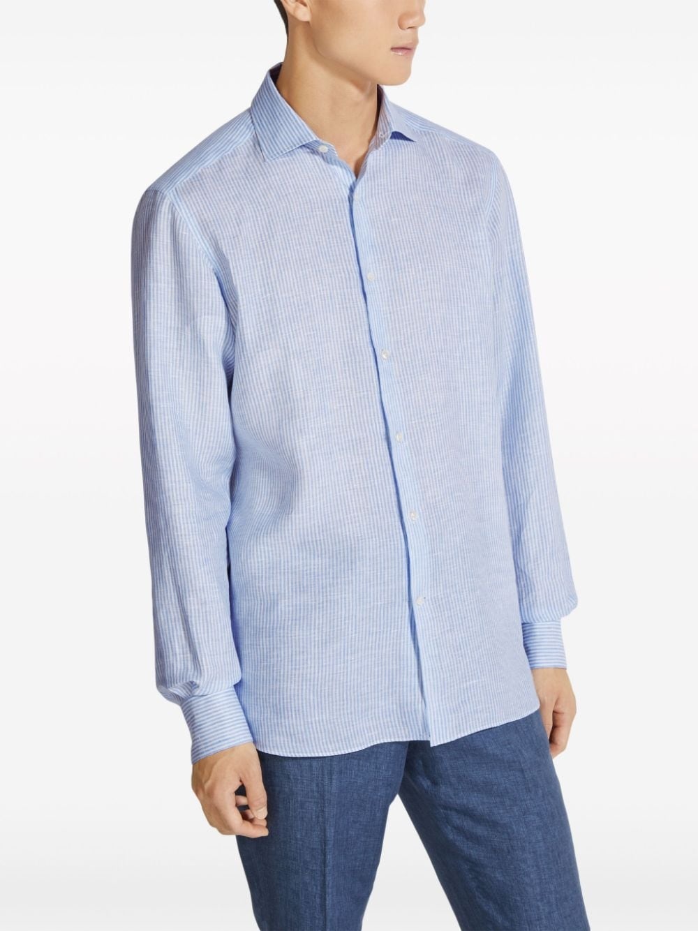 Oasi striped linen shirt - 3