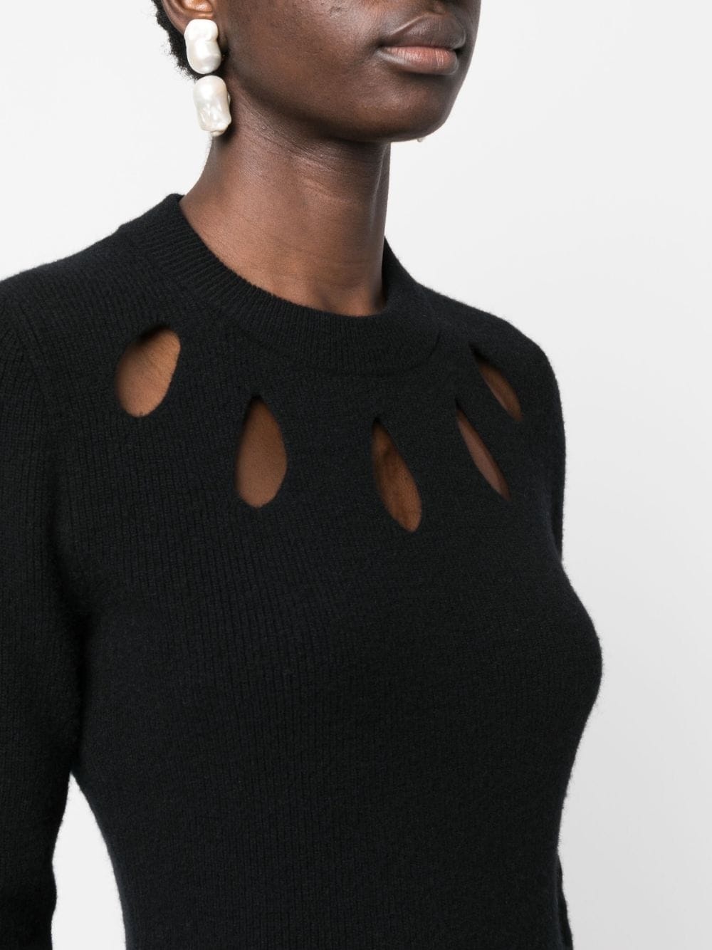 cut-out-detailing wool jumper - 5