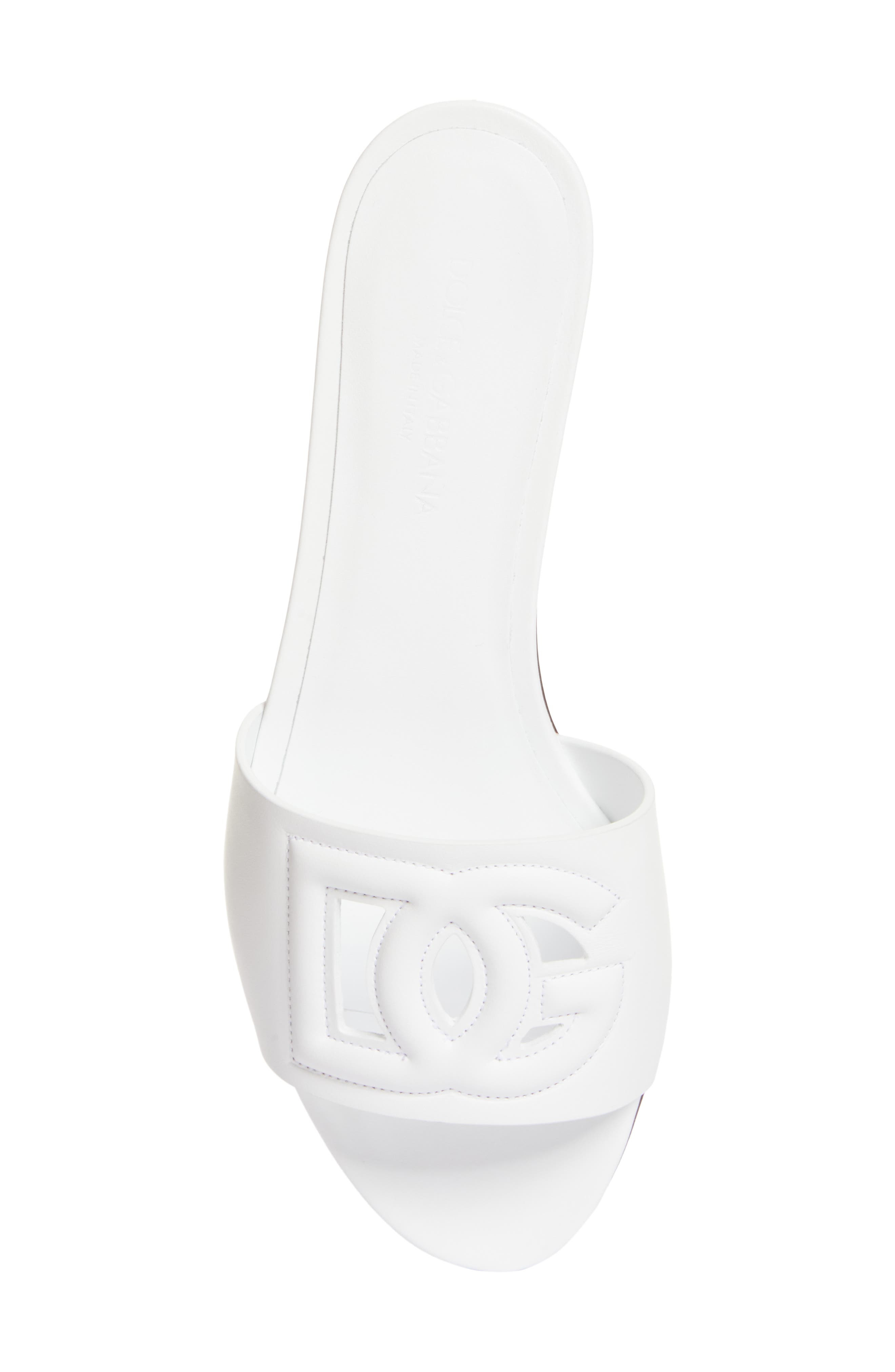Dolce&Gabbana Bianca Interlock Slide Sandal in White at Nordstrom - 5