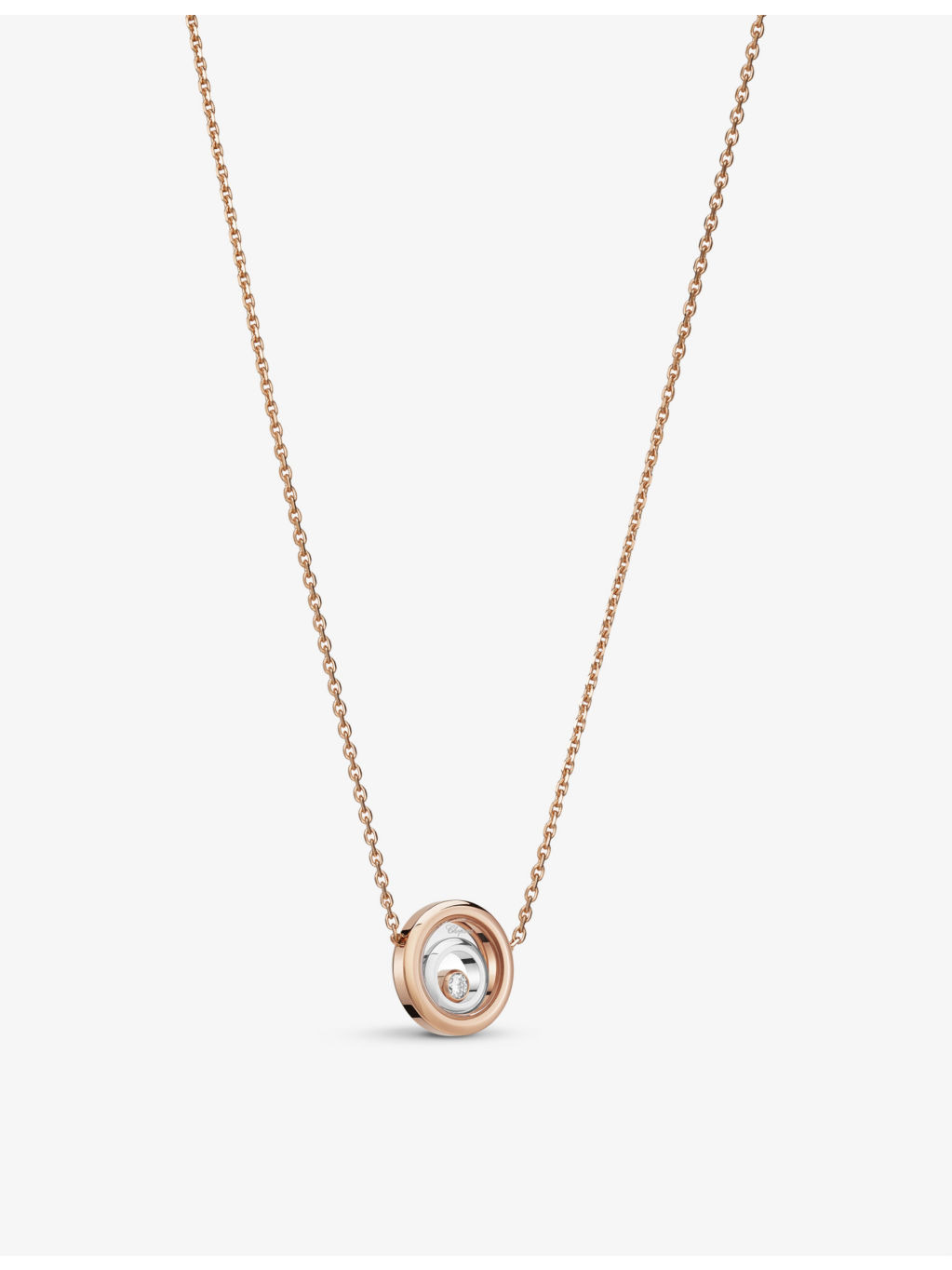 Happy Spirit 18ct white-gold, 18ct rose-gold and 0.09ct brilliant-cut diamond pendant necklace - 3