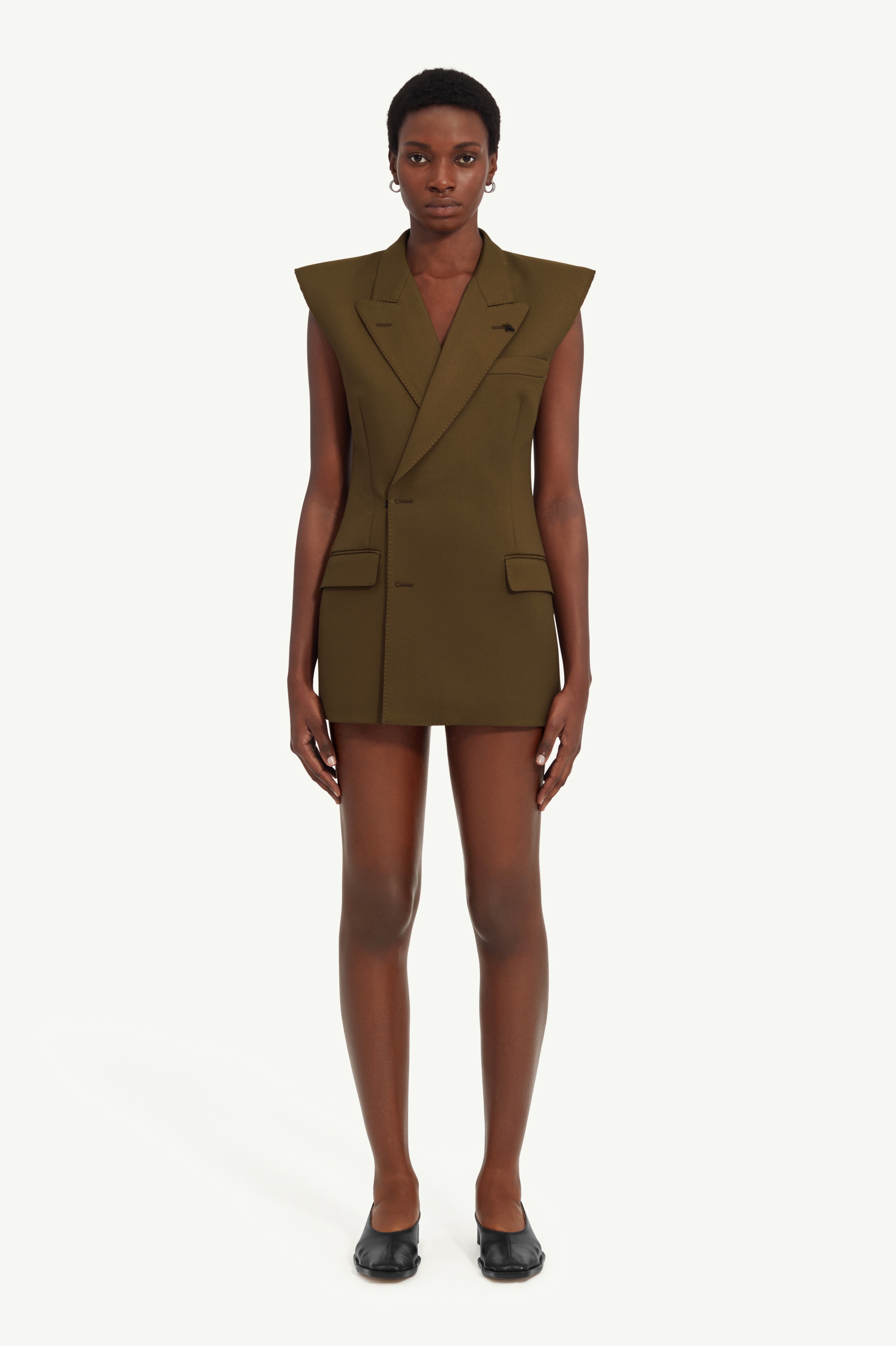 Double-breasted twill gilet - 2