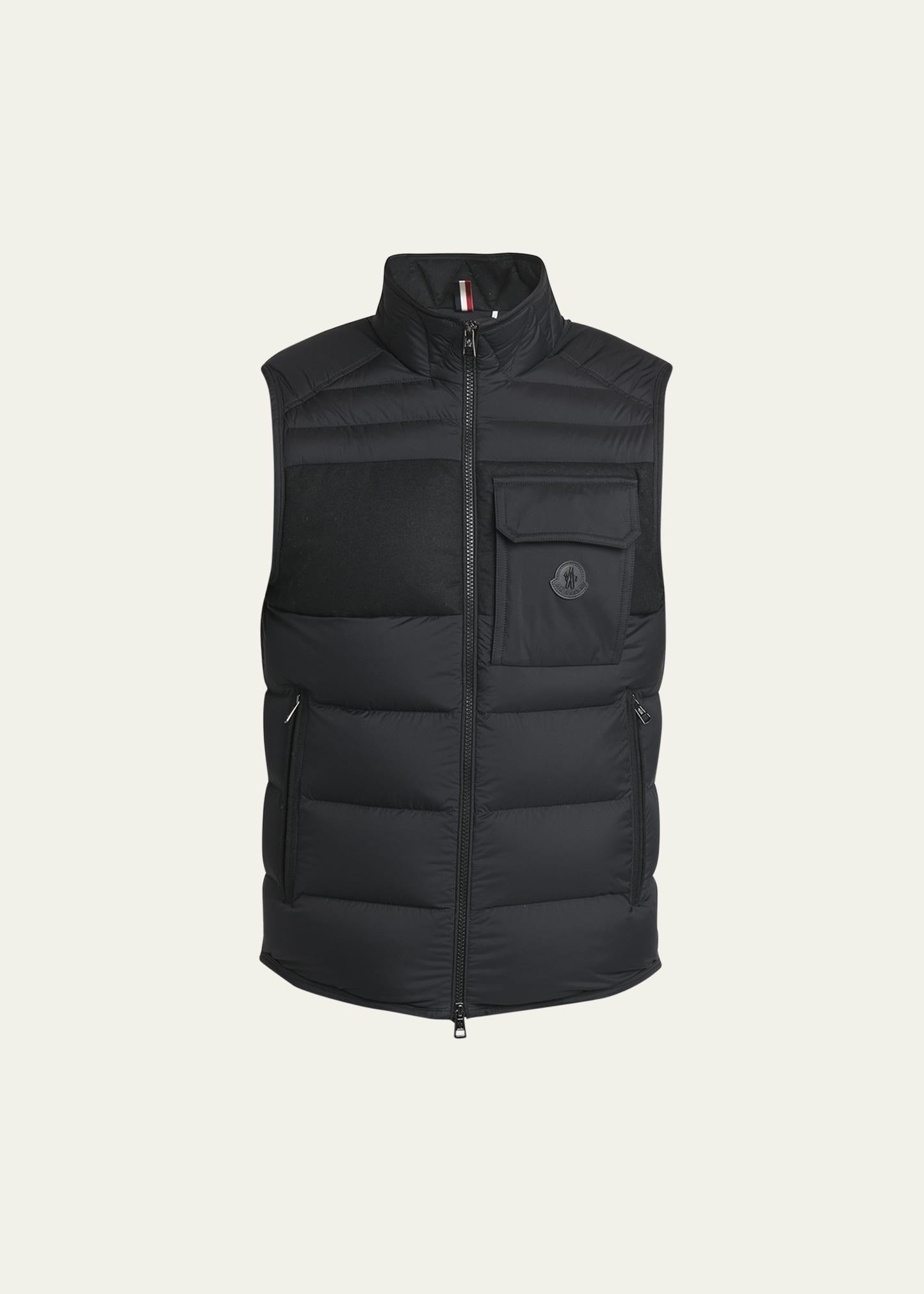 Men's Tonal Paneled Down Vest - 1