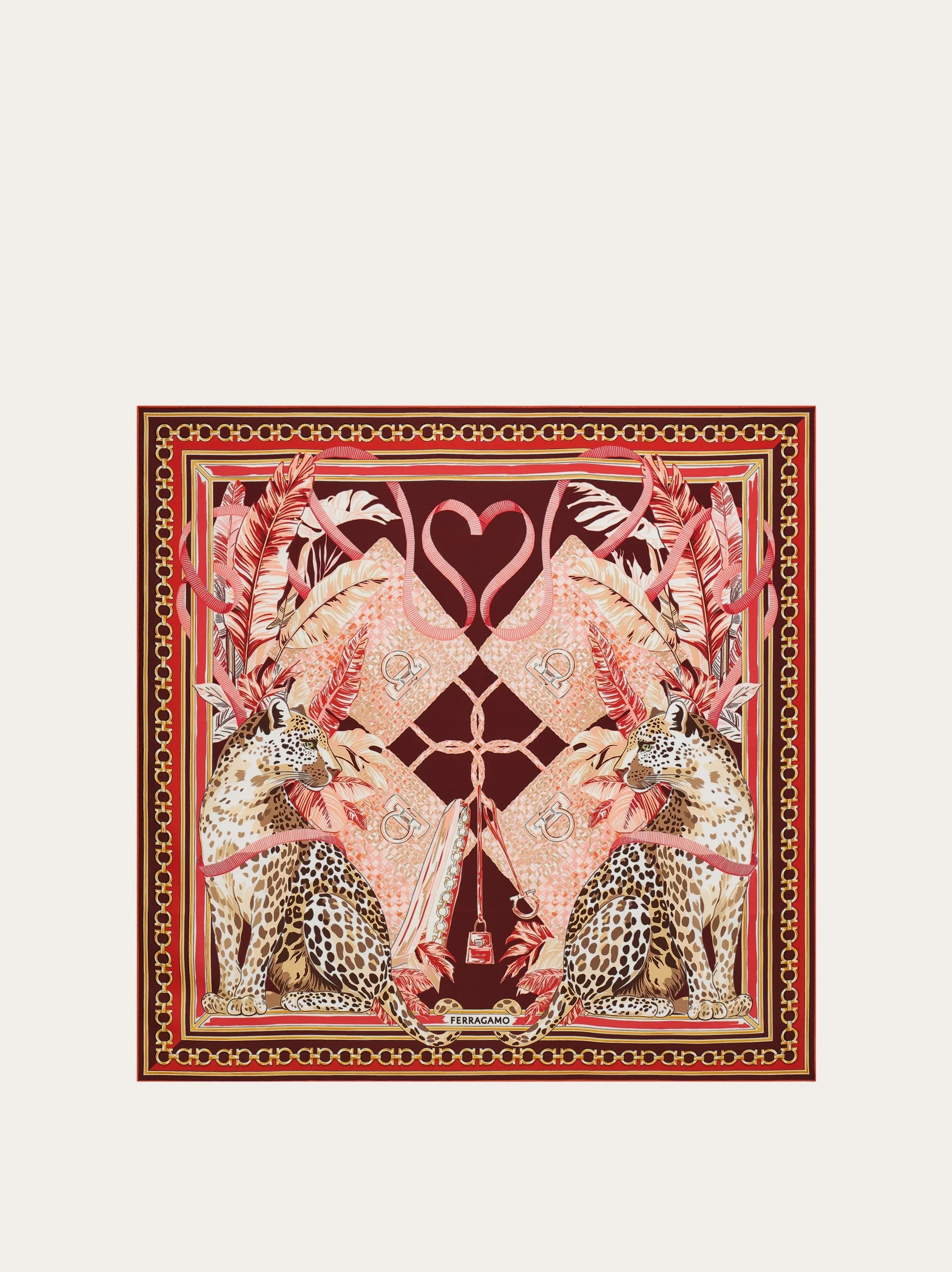 Feline print silk foulard - 1