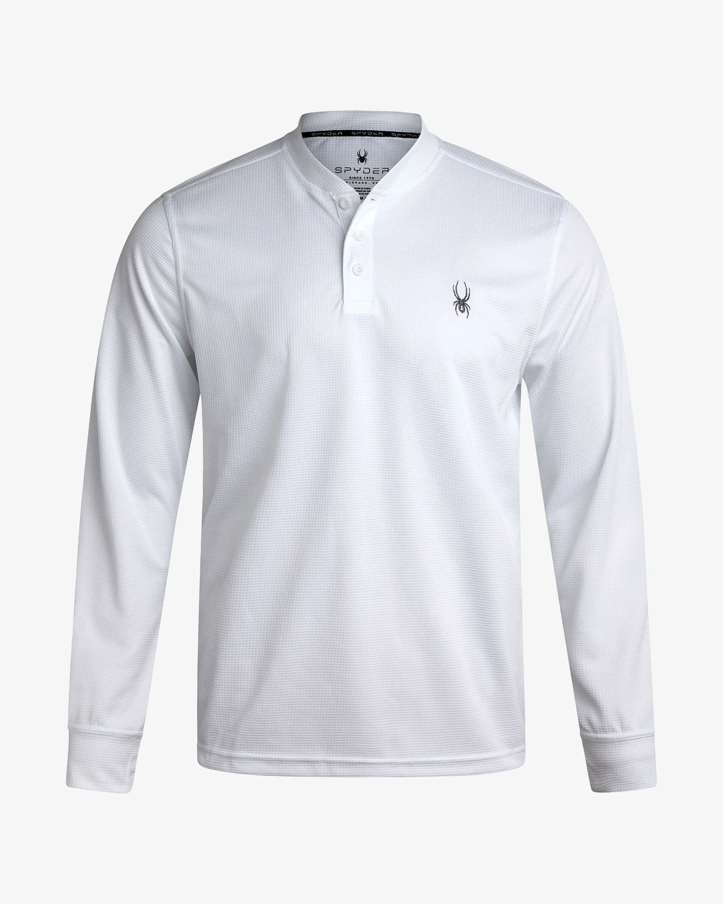 Men's Long Sleeve Thermal Henley - White - 1