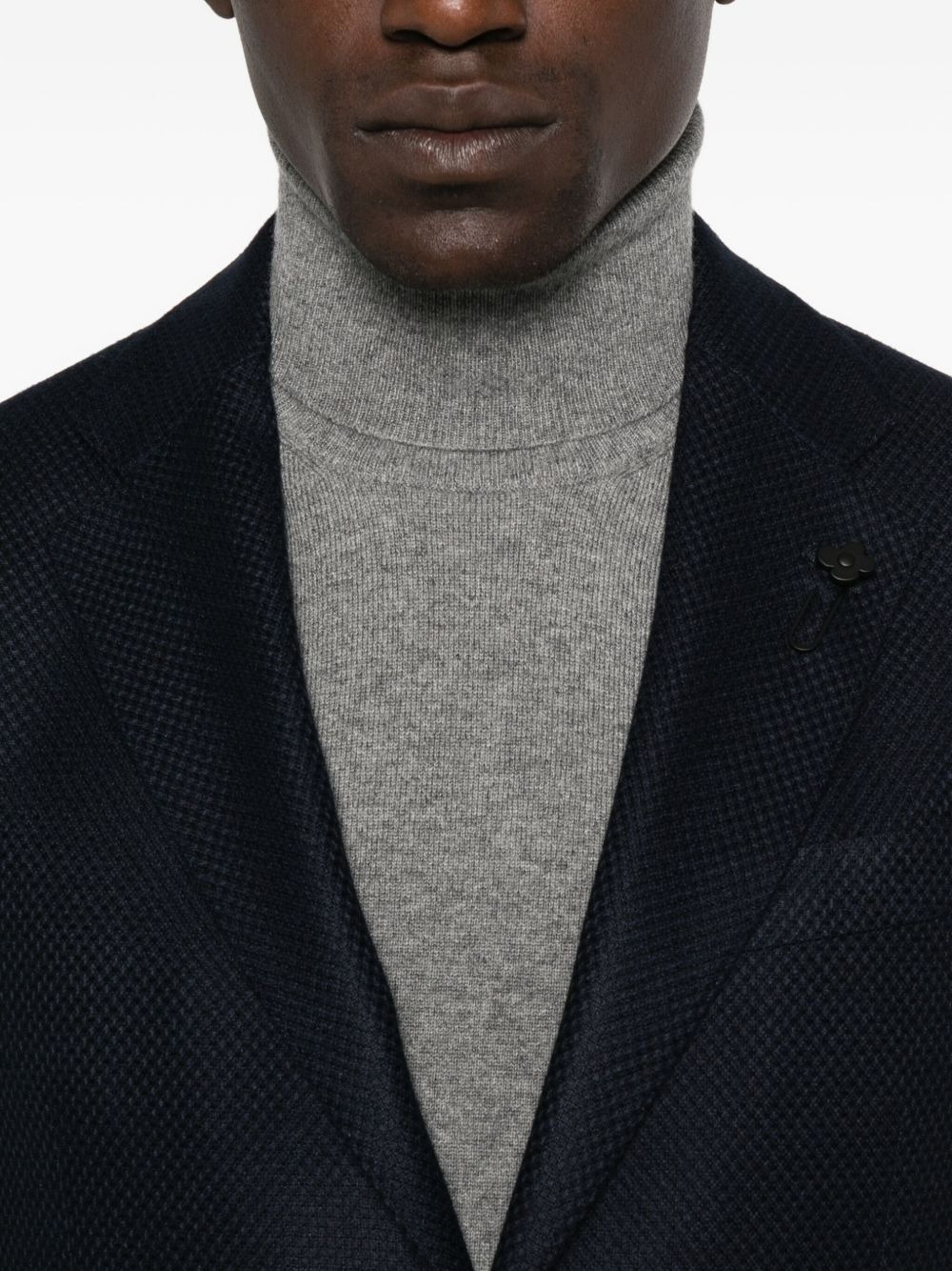 panama-textured blazer - 5