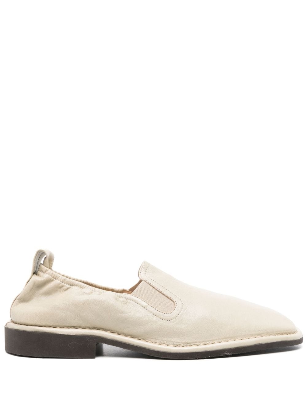 square-toe leather loafers - 1
