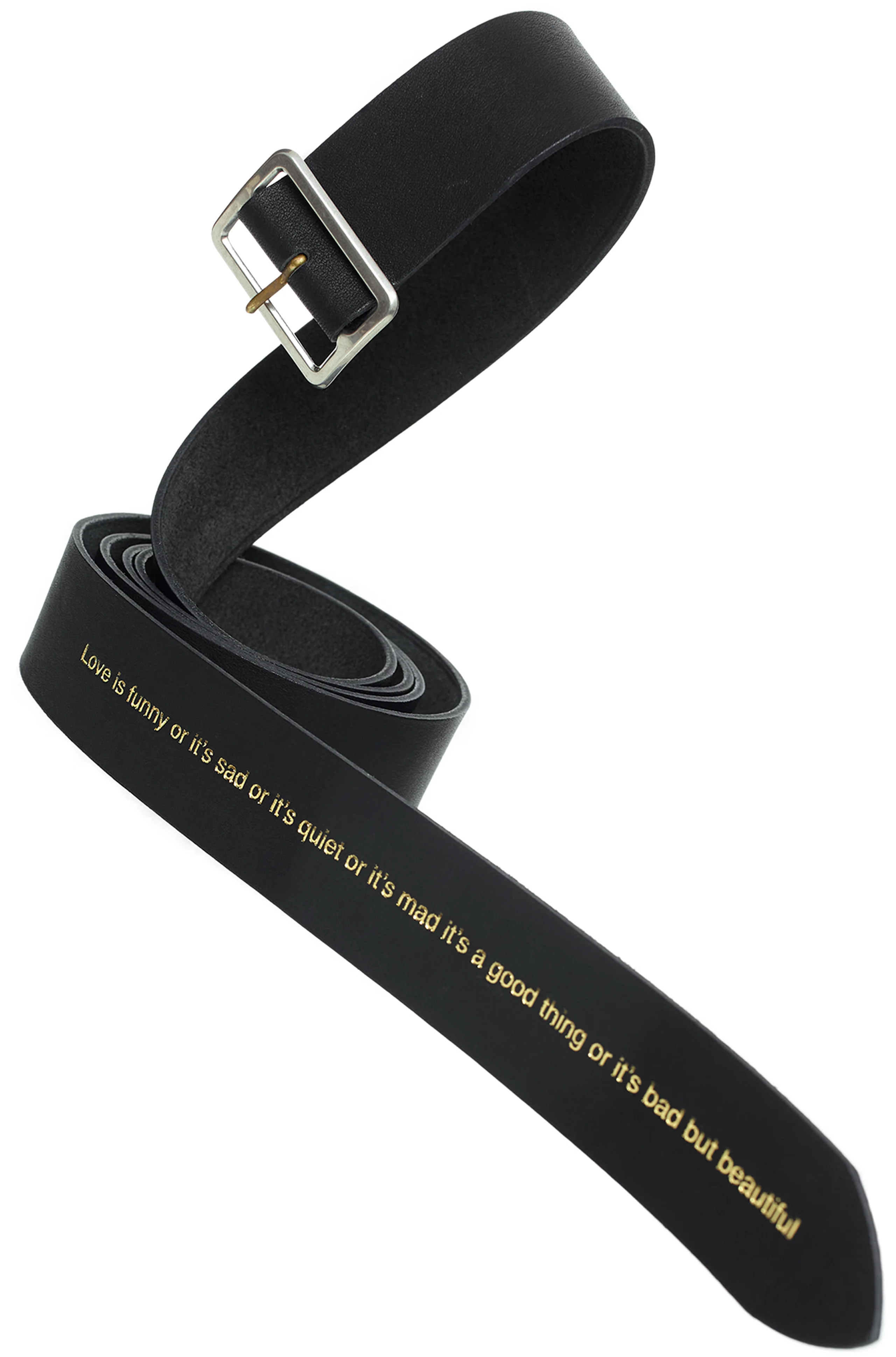 BLACK LEATHER BELT - 1