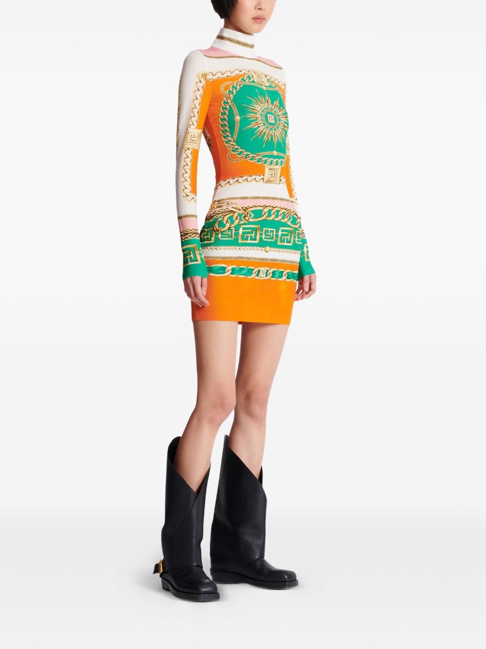 graphic-print bodycon dress - 3