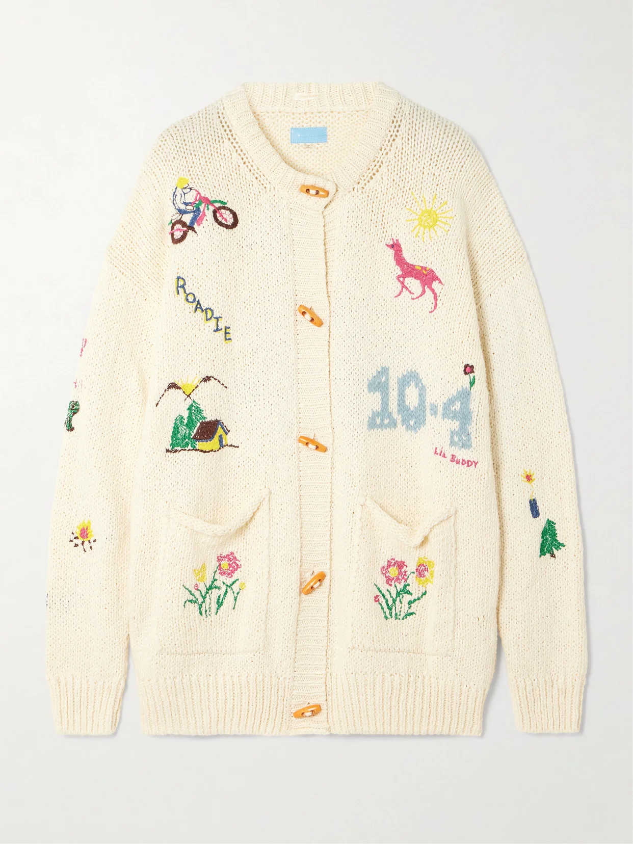 The Long Drop Embroidered Cotton And Alpaca-blend Cardigan - 1