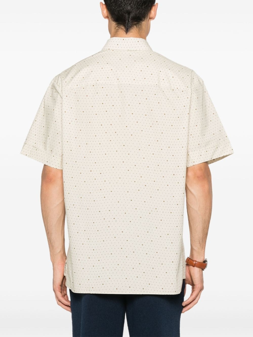 polka dot-print cotton shirt - 4