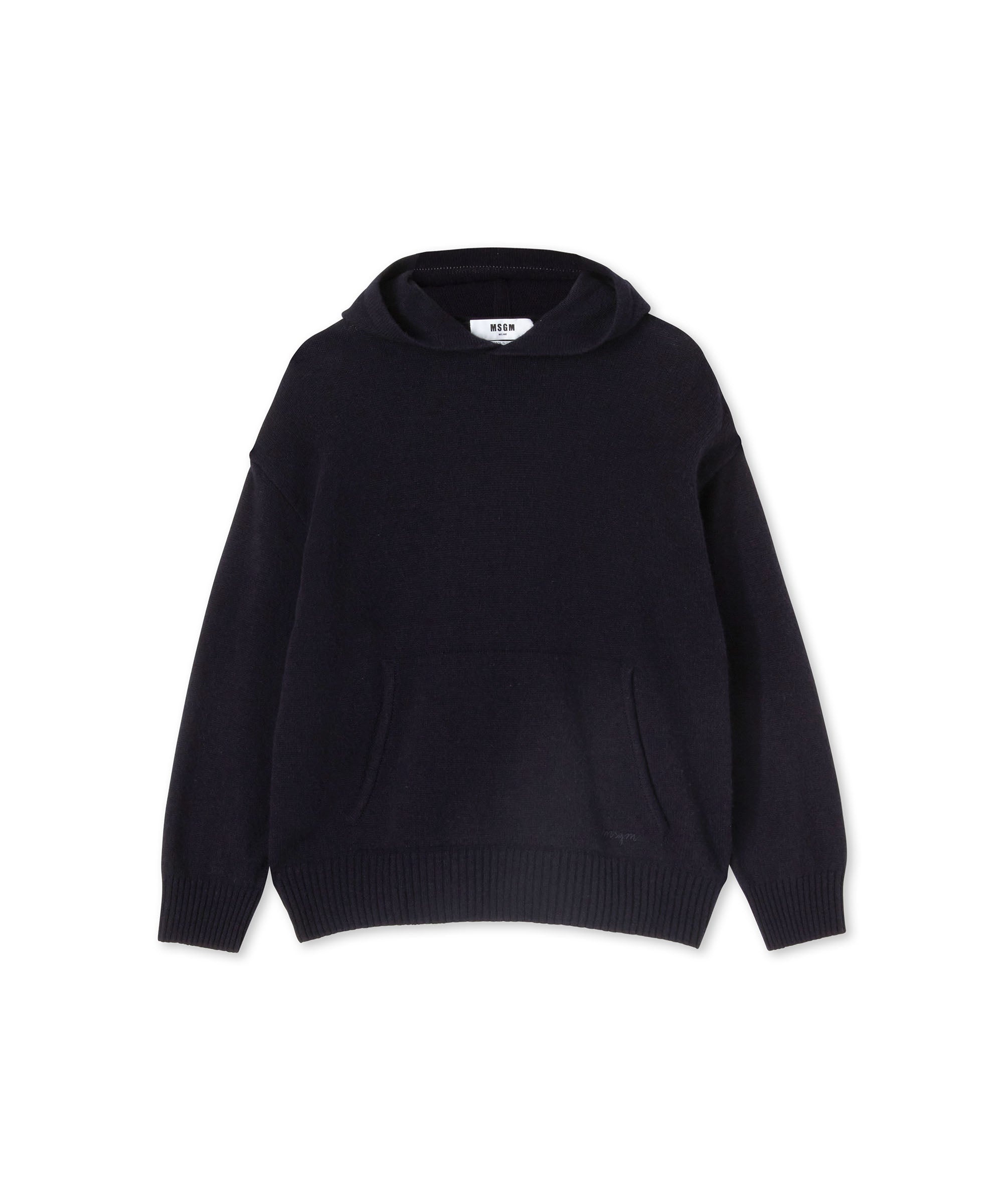 "MSGM Signature Cashemre blend" hooded sweatshirt - 1