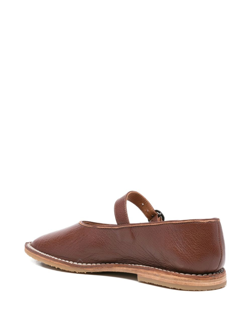 Brava buckle-strap leather flat pumps - 3
