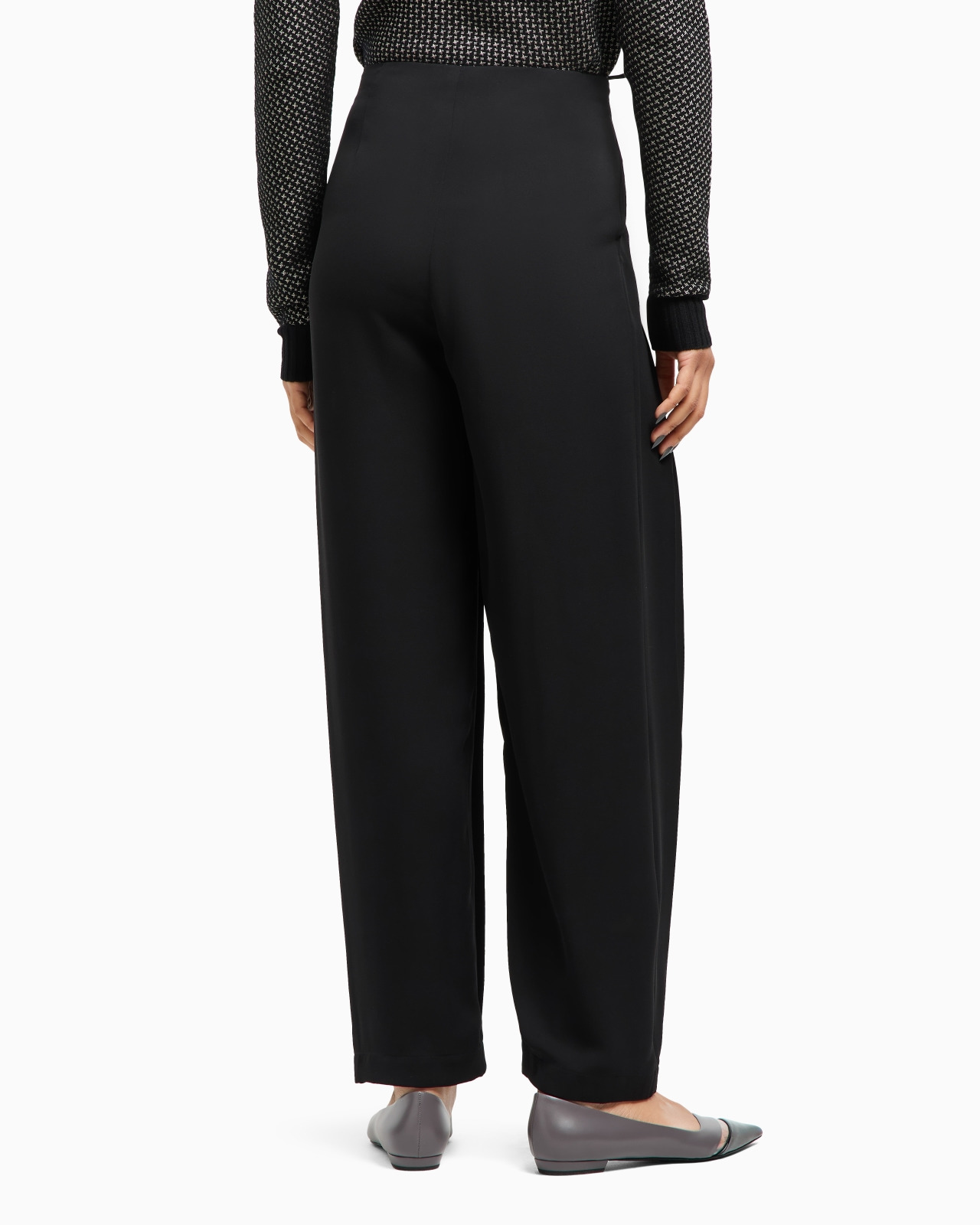ASV PLEATED TRIPLE SILK GEORGETTE TROUSERS - 3