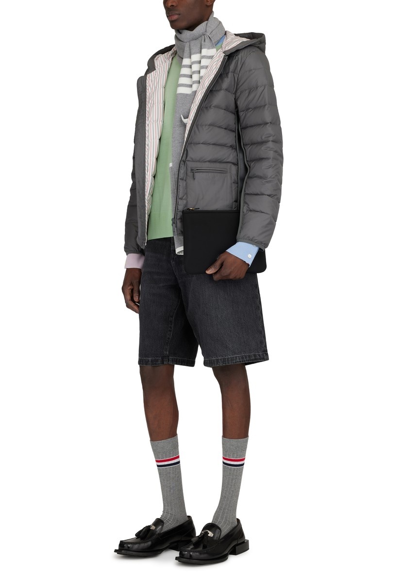 Thom Browne ULTRA LIGHT NYLON DOWN FILL HOOD JACKET | REVERSIBLE