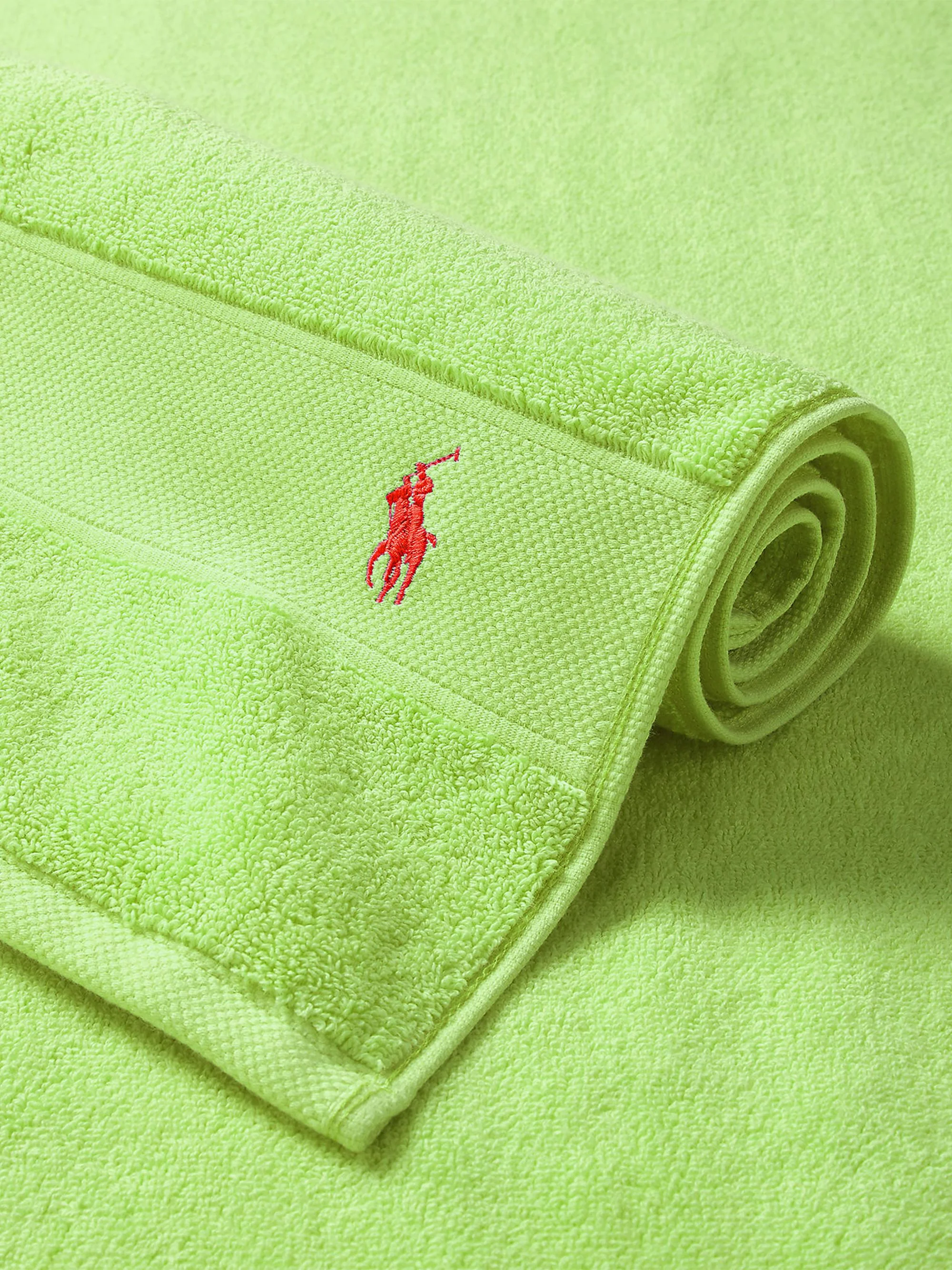 Polo Player Cotton Bath Mat - Kiwi Lime - 1